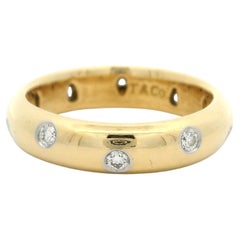 Tiffany & Co. Etoile 18k Gelbgold Platin Poliermittel Diamant Classic Band Ring