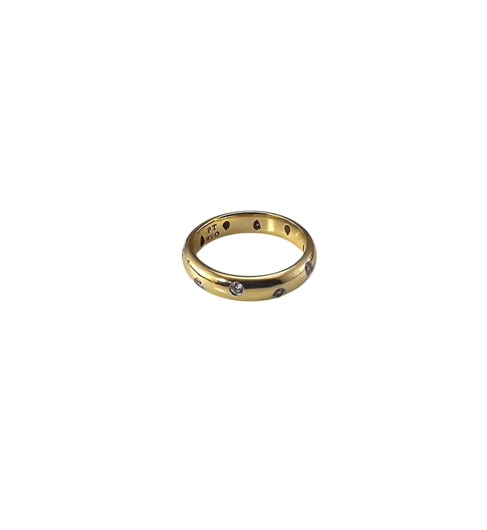 Contemporain Tiffany & Co. Bague Etoile en or jaune 18K et platine avec diamant Taille 6 #23885 en vente
