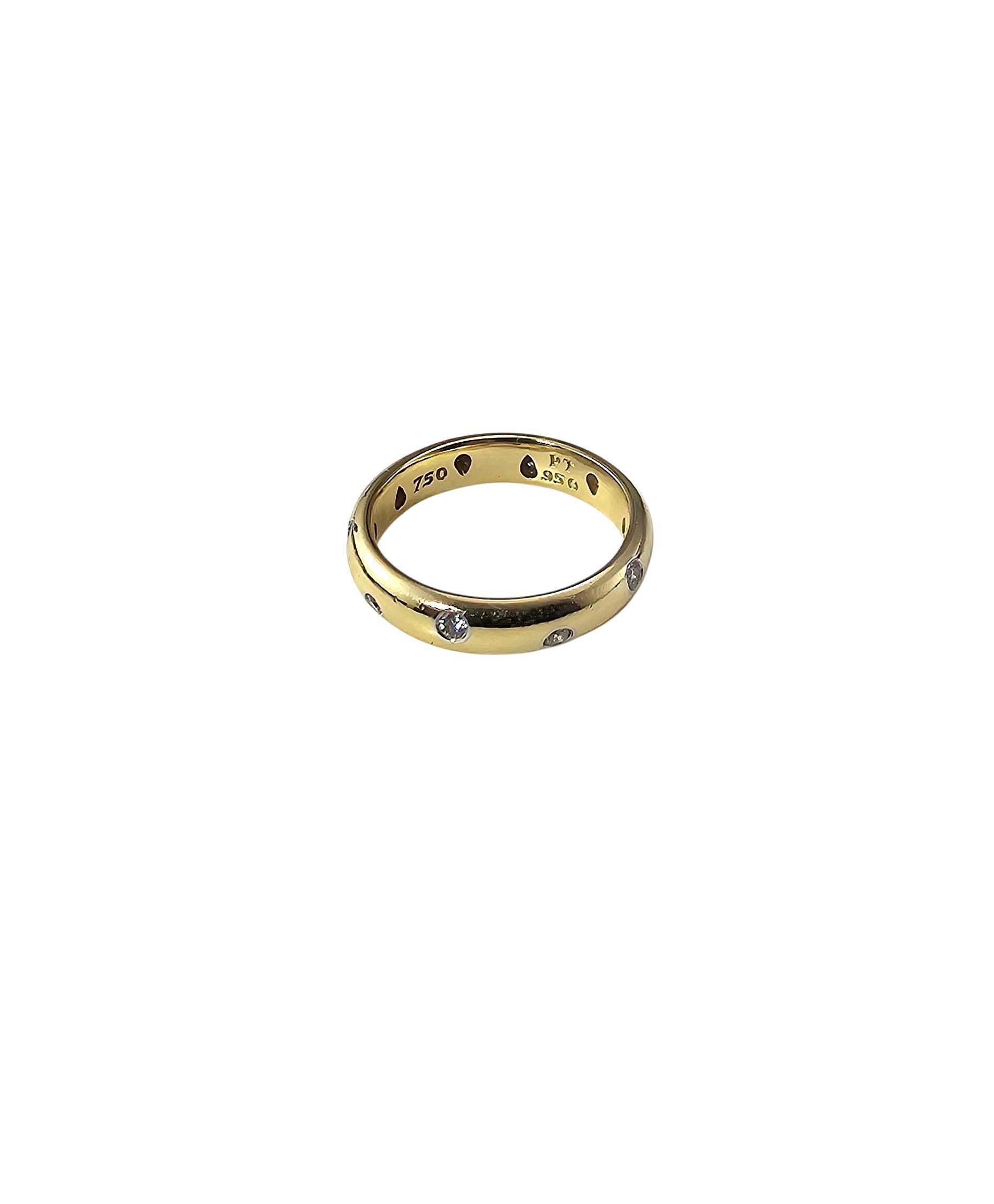 Taille brillant Tiffany & Co. Bague Etoile en or jaune 18K et platine avec diamant Taille 6 #23885 en vente