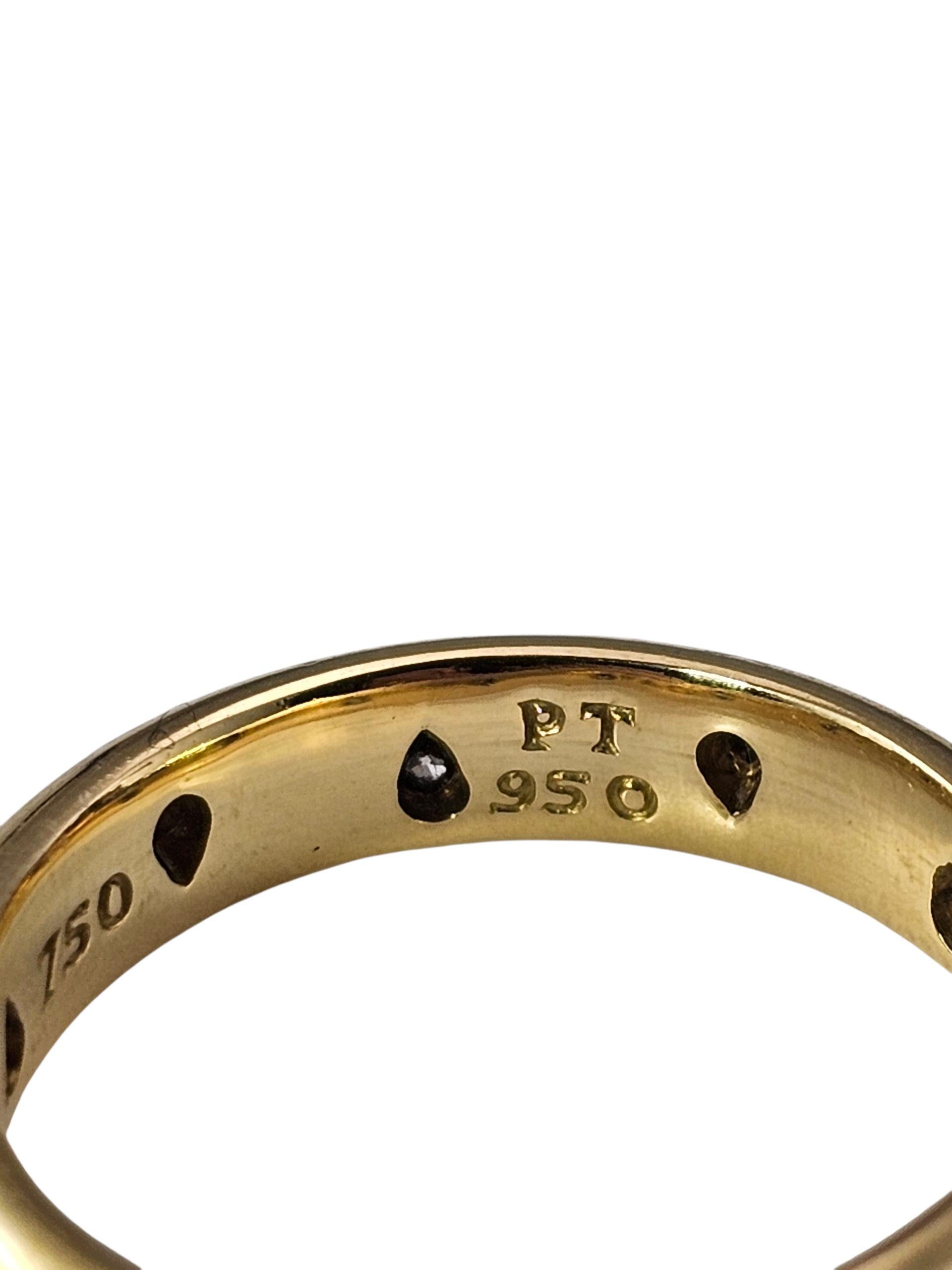 Tiffany & Co. Bague Etoile en or jaune 18K et platine avec diamant Taille 6 #23885 Bon état - En vente à Washington Depot, CT