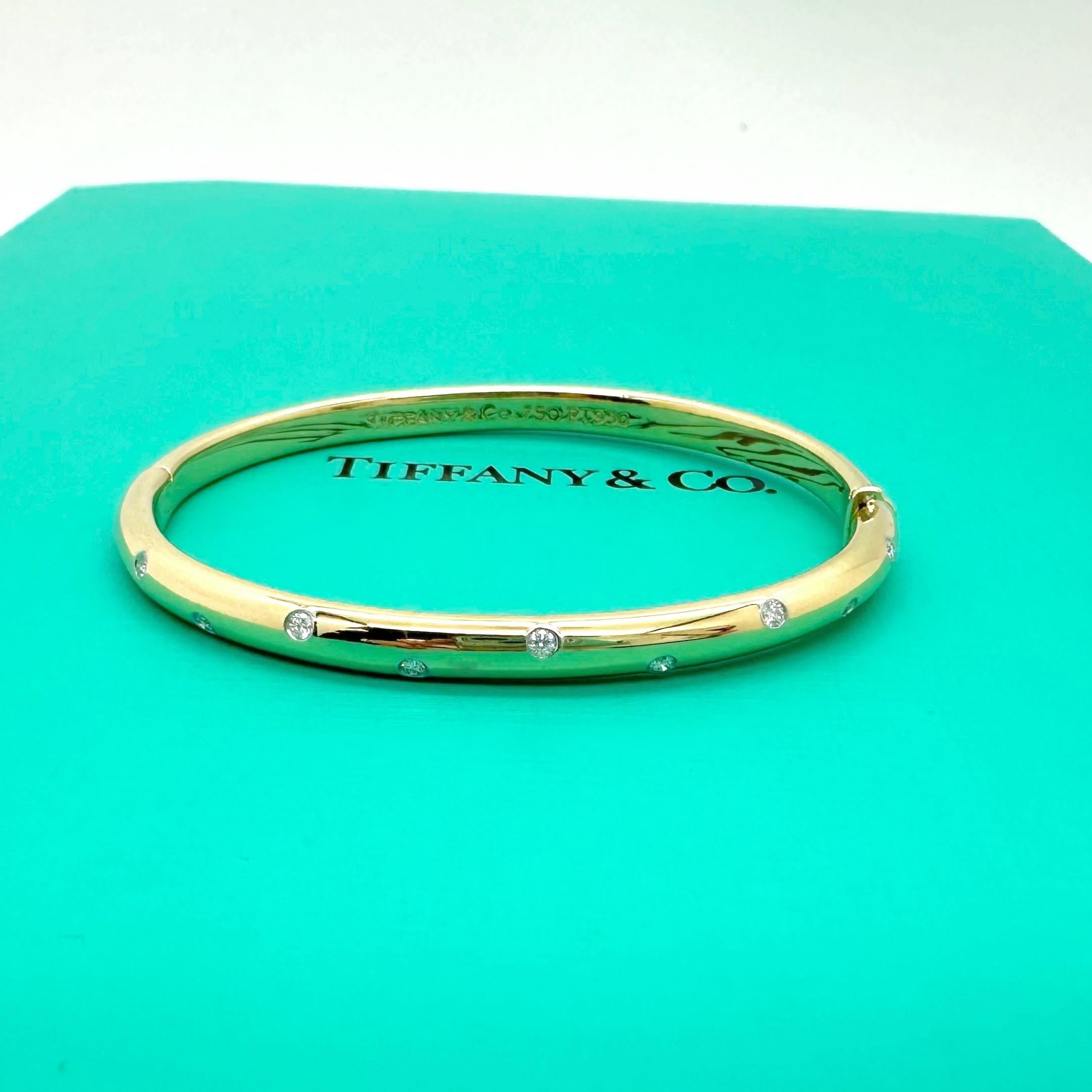 Tiffany & Co ETOILE Armreif aus 18 Karat Gelbgold und Platin mit Diamanten 5