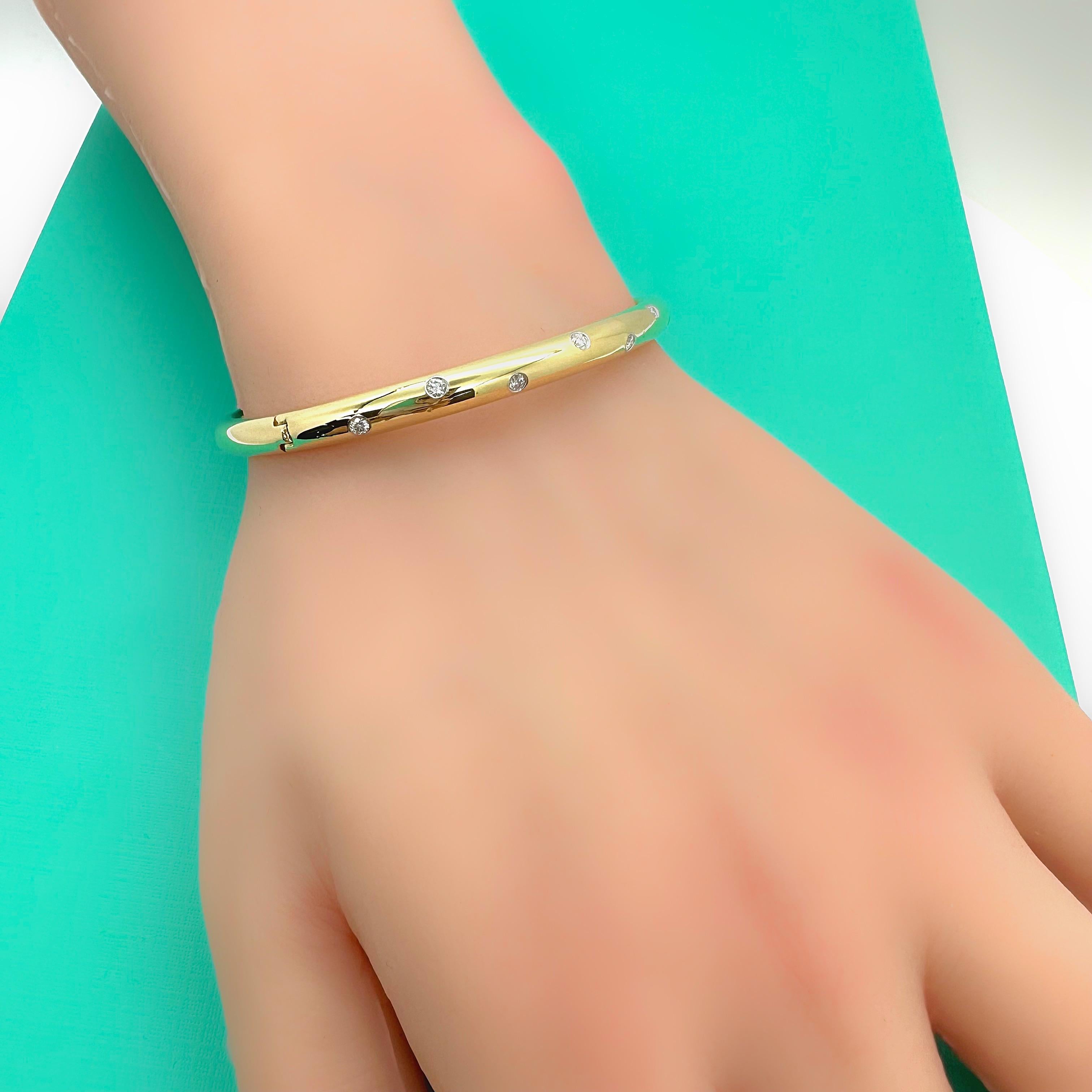 Tiffany & Co ETOILE Armreif aus 18 Karat Gelbgold und Platin mit Diamanten 7