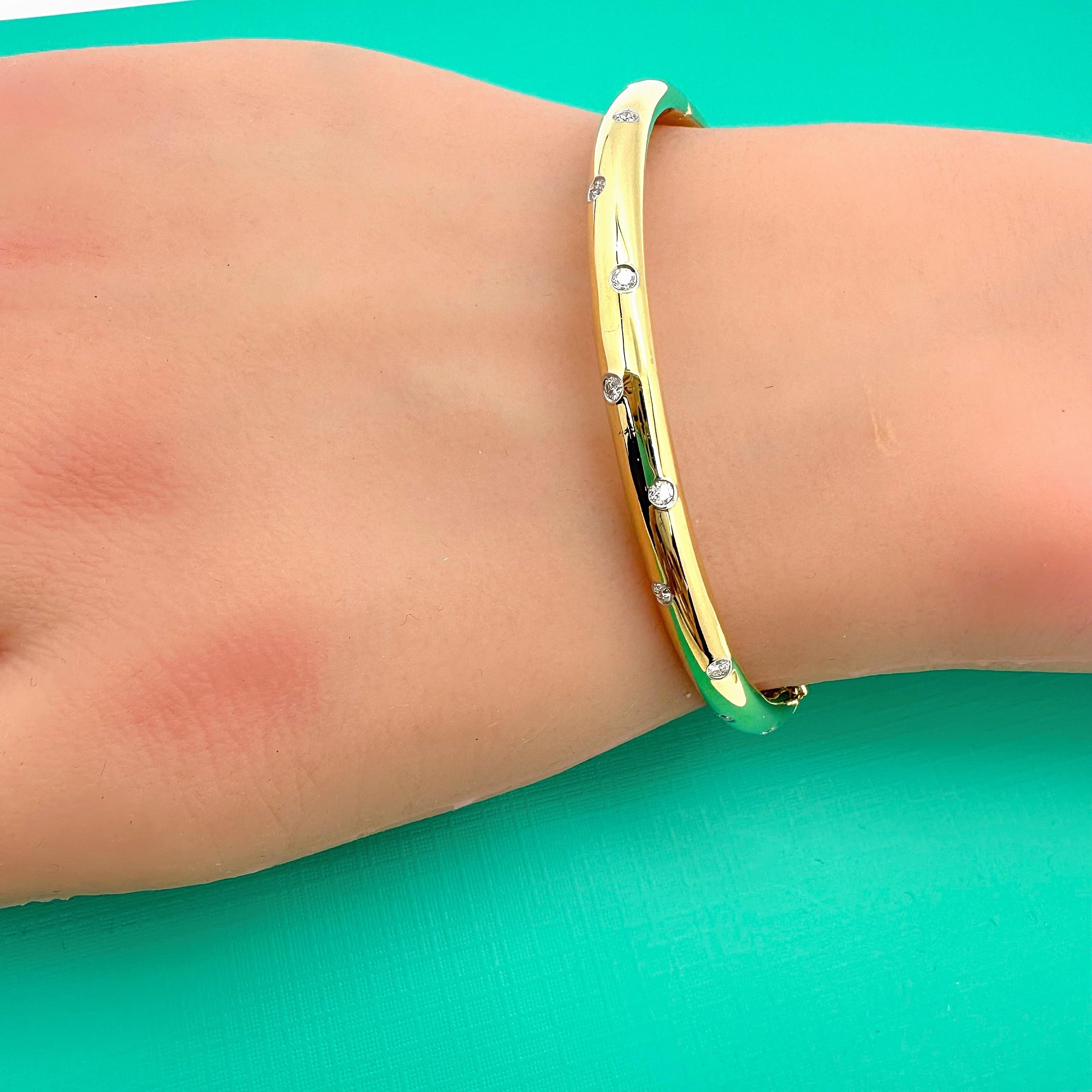 Tiffany & Co ETOILE Armreif aus 18 Karat Gelbgold und Platin mit Diamanten 8