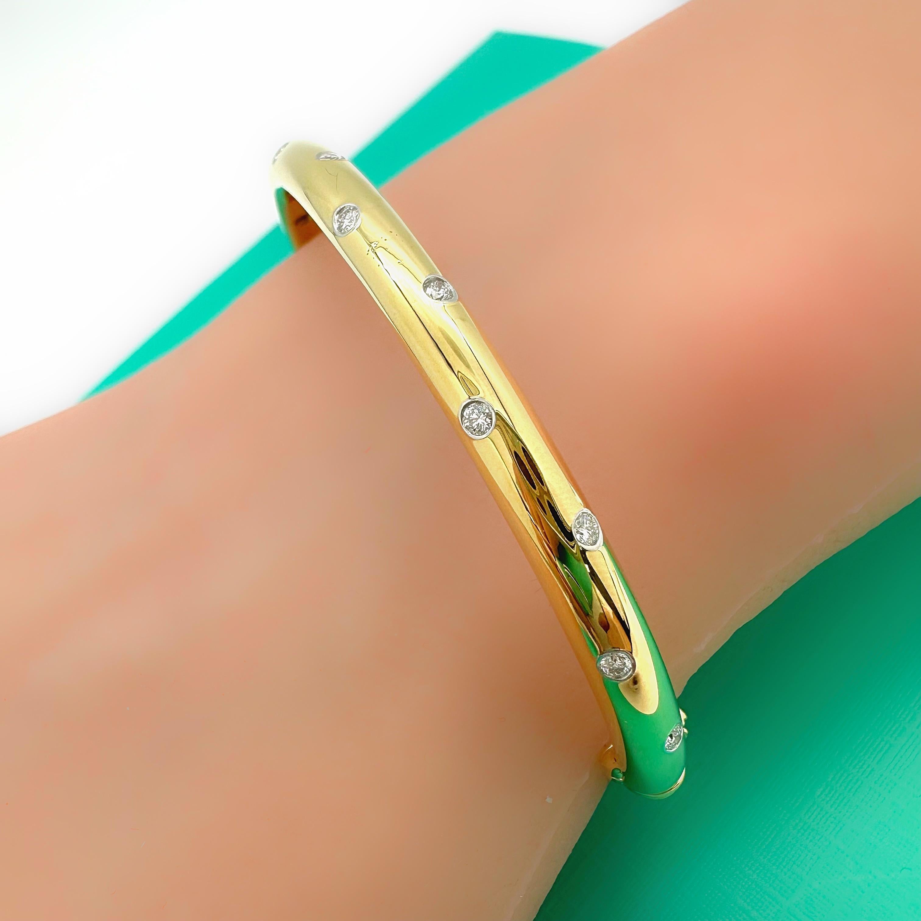 Tiffany & Co ETOILE Armreif aus 18 Karat Gelbgold und Platin mit Diamanten 9