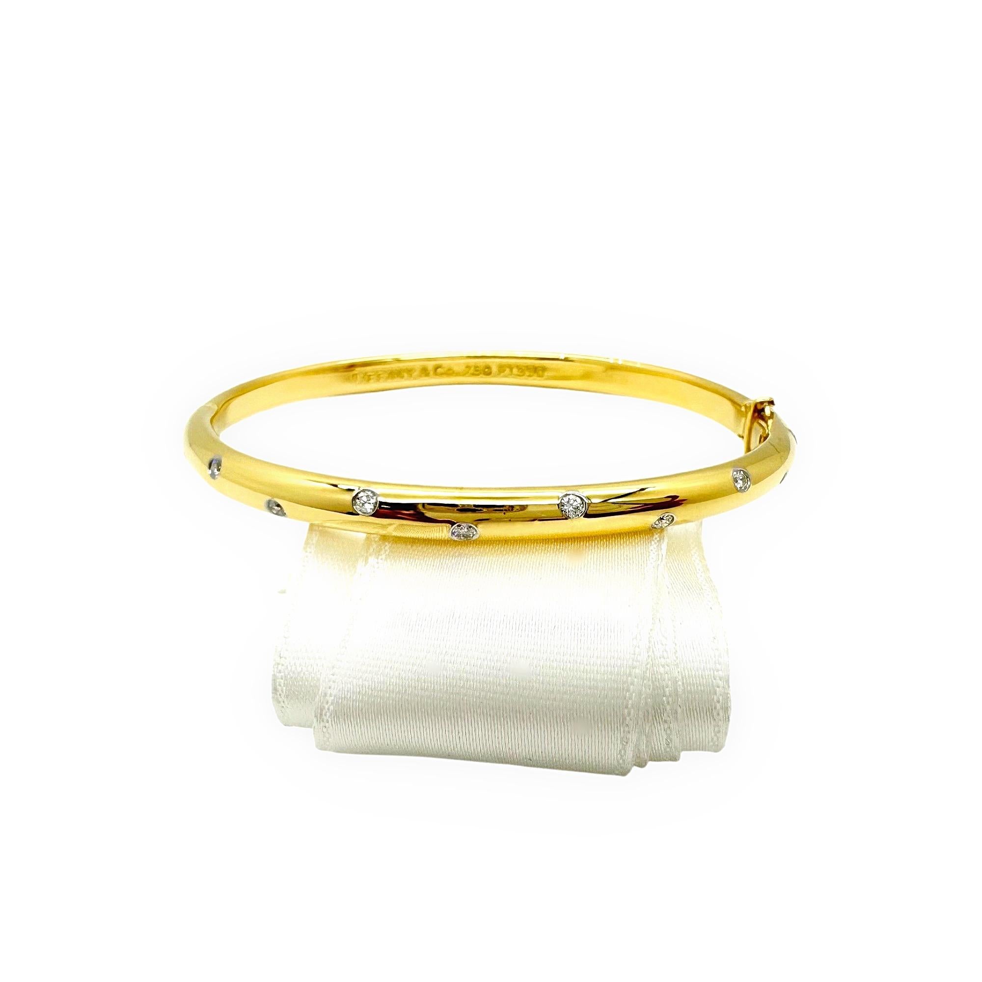 Tiffany & Co ETOILE Armreif aus 18 Karat Gelbgold und Platin mit Diamanten 10