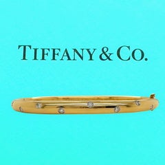 Tiffany & Co ETOILE 18K Yellow Gold Platinum Diamond Bangle Bracelet