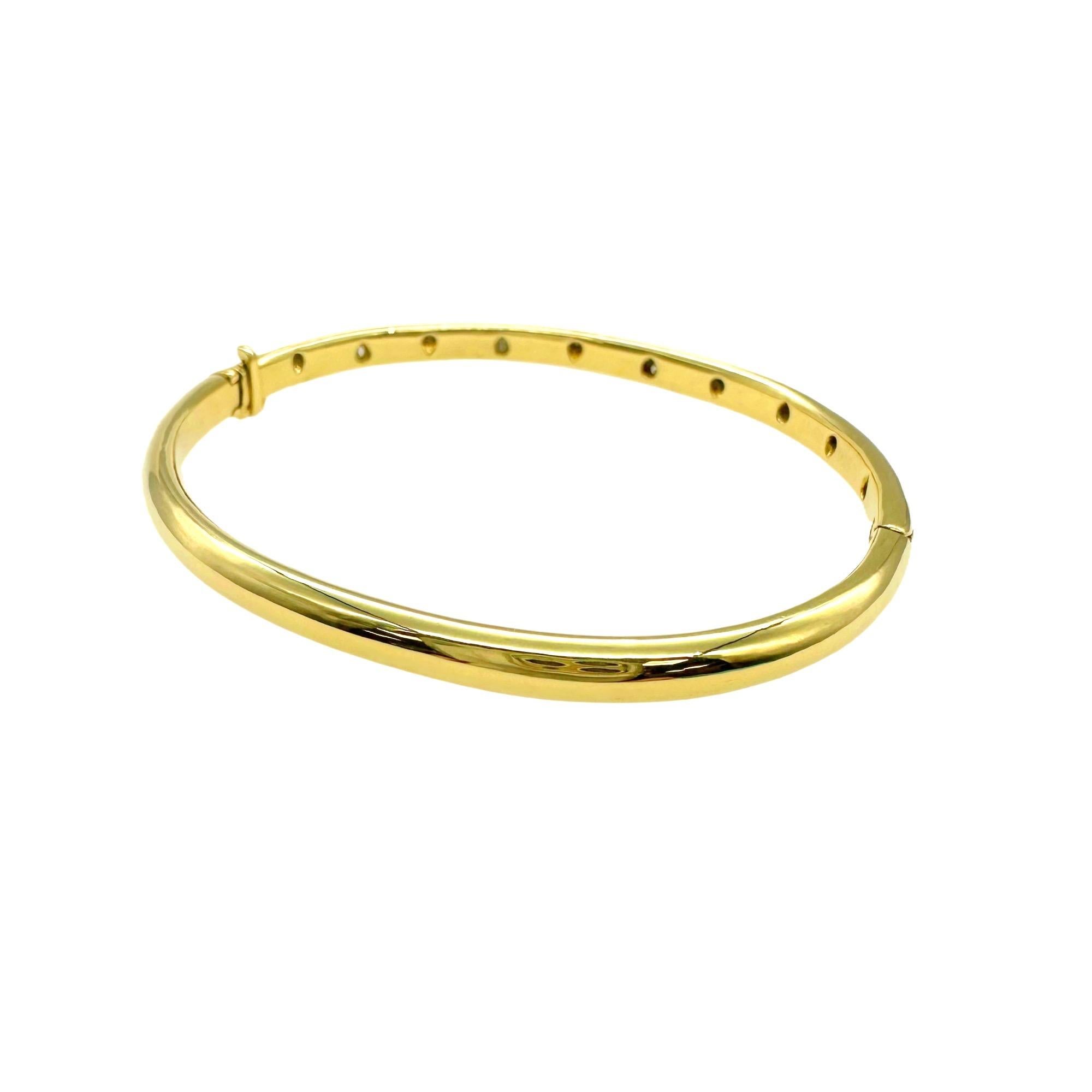 Tiffany & Co ETOILE 18K Yellow Gold Platinum Diamond Bangle Bracelet In Excellent Condition In San Diego, CA