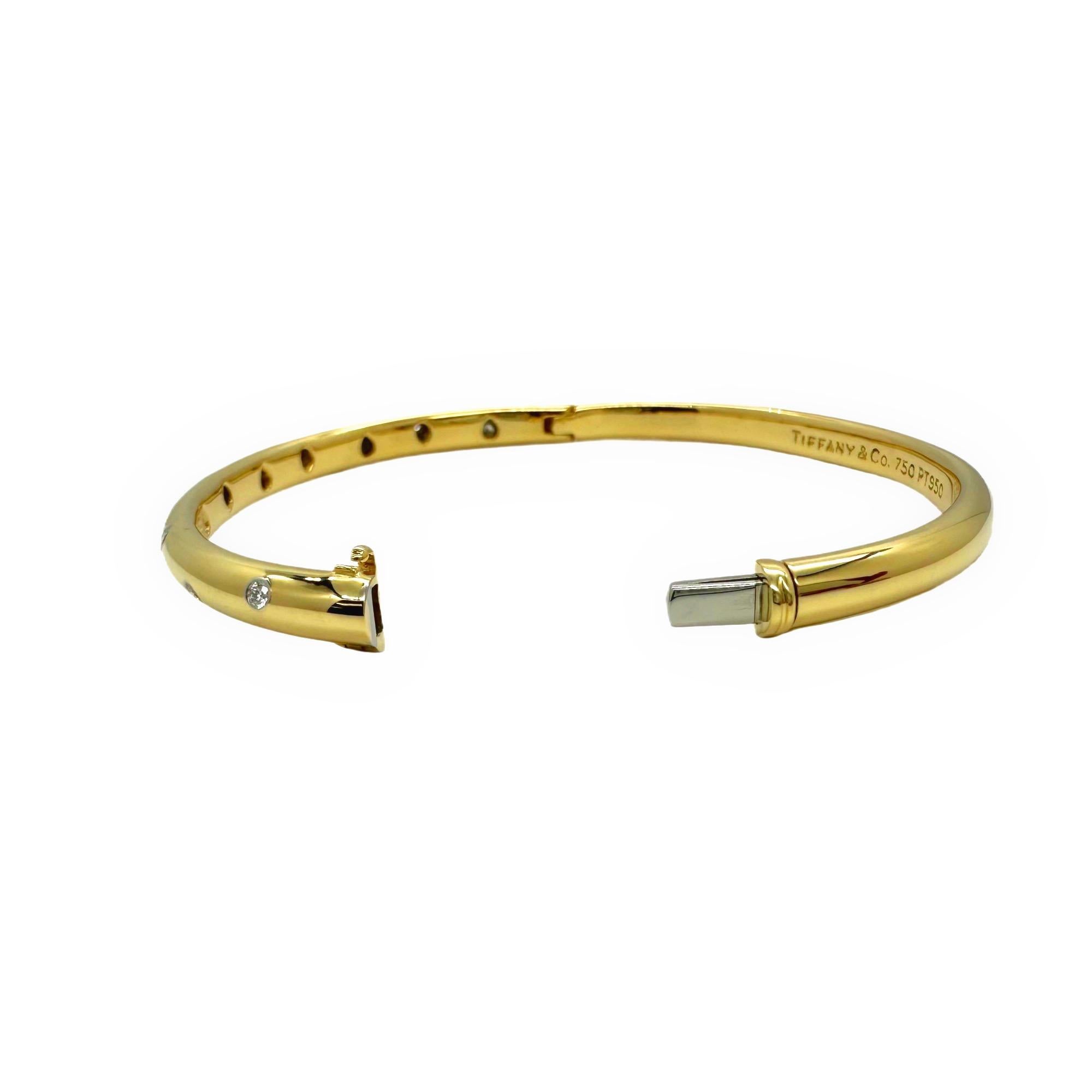 Tiffany & Co ETOILE Armreif aus 18 Karat Gelbgold und Platin mit Diamanten Damen