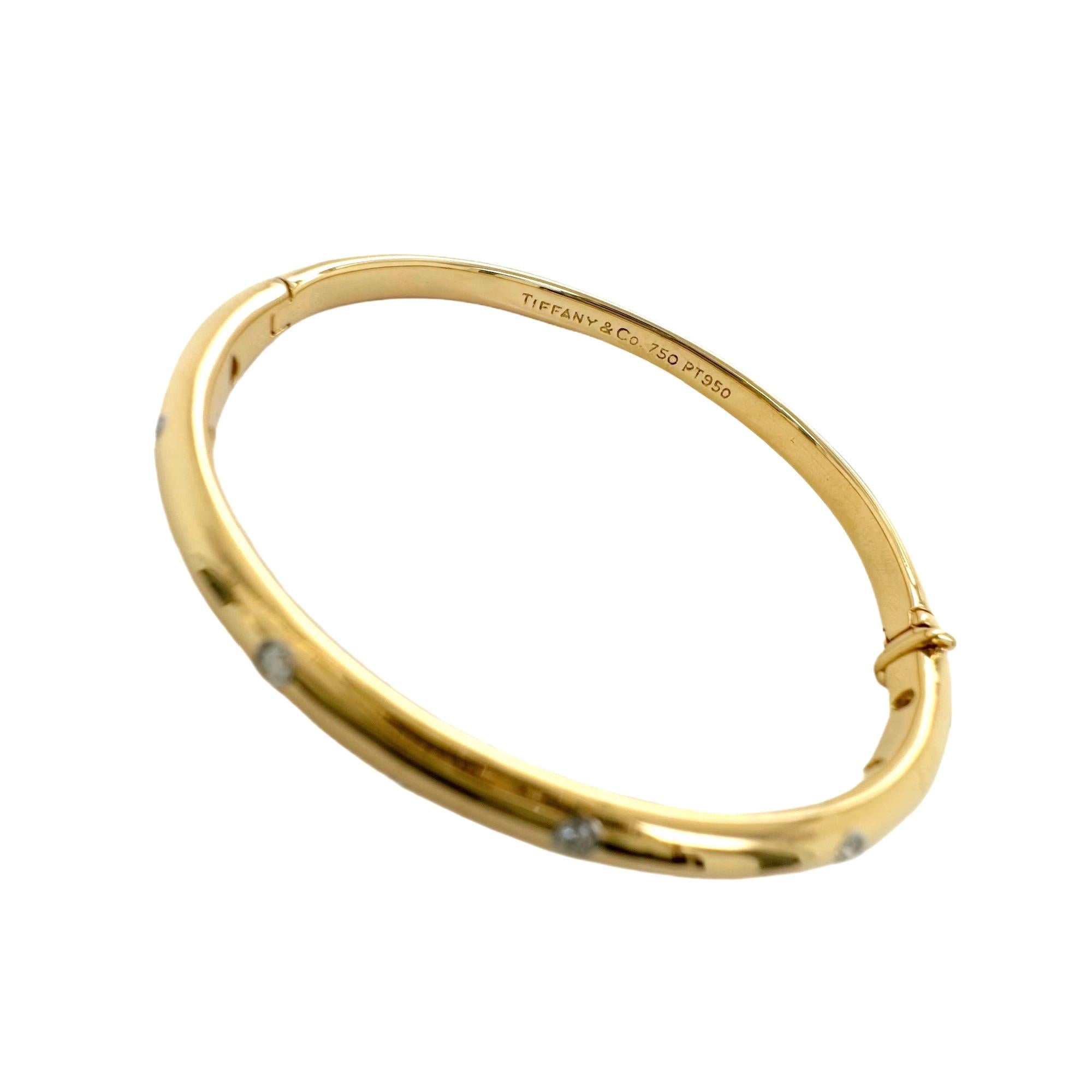 Tiffany & Co ETOILE Armreif aus 18 Karat Gelbgold und Platin mit Diamanten 1