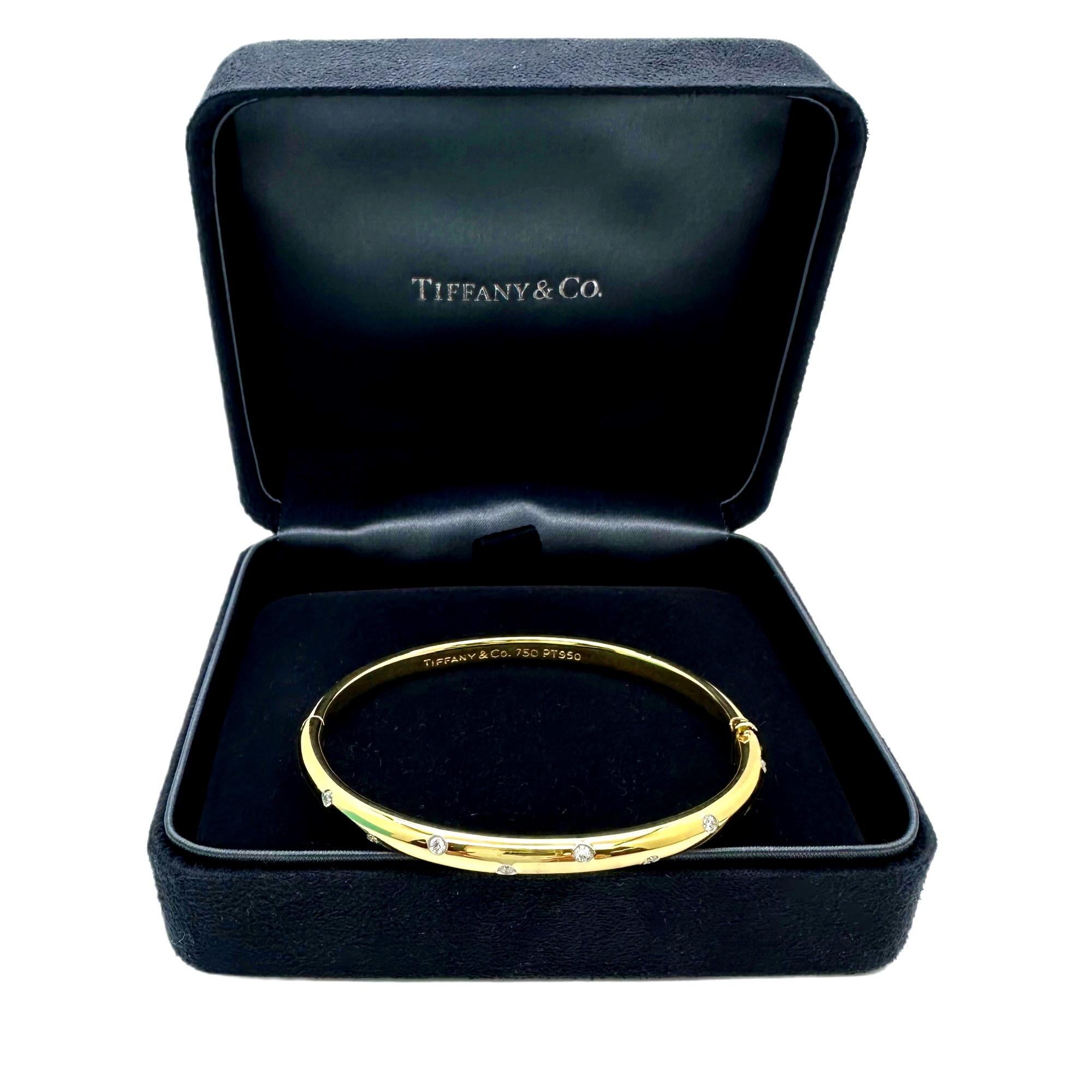 Tiffany & Co ETOILE Armreif aus 18 Karat Gelbgold und Platin mit Diamanten 2