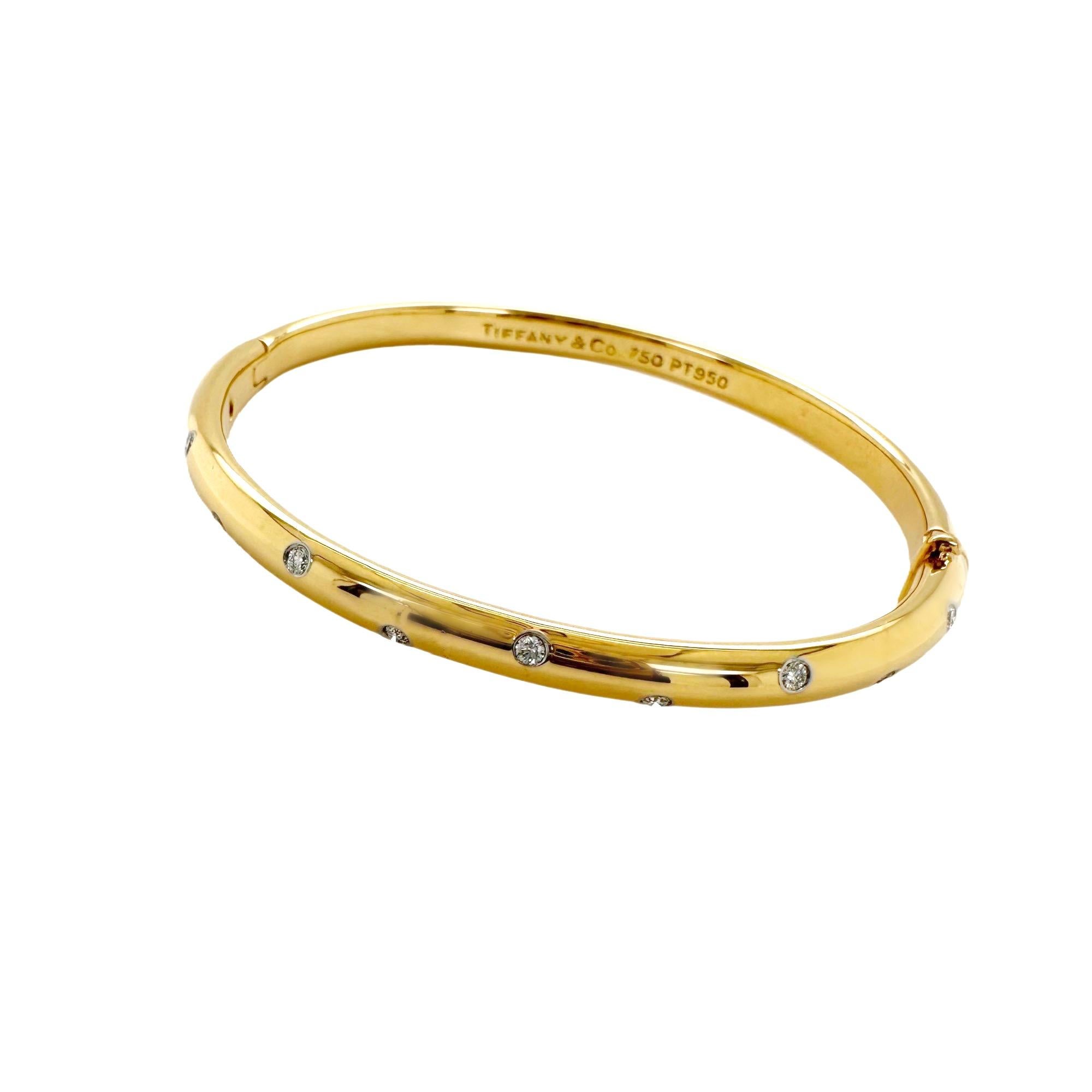 Tiffany & Co ETOILE Armreif aus 18 Karat Gelbgold und Platin mit Diamanten 3