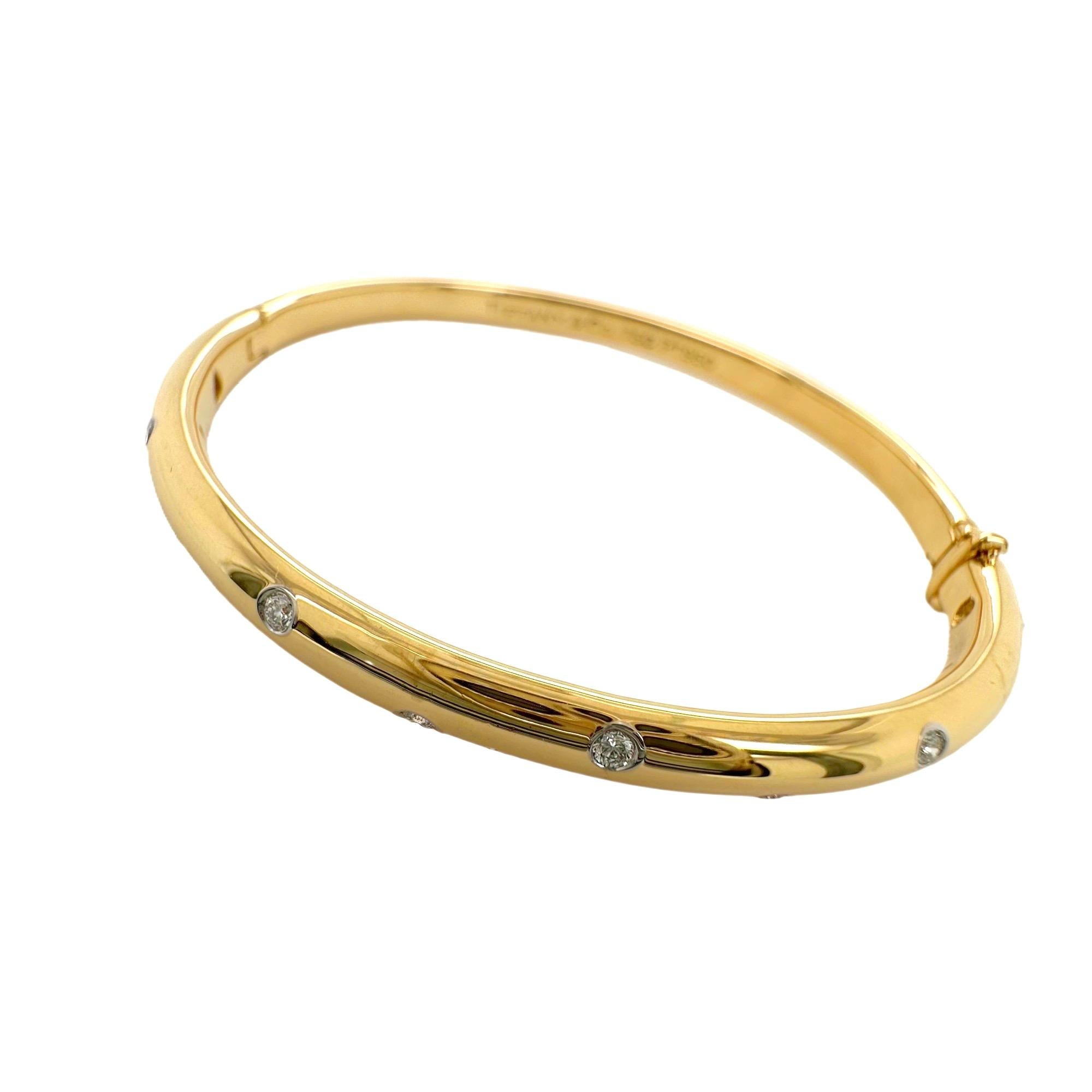 Tiffany & Co ETOILE Armreif aus 18 Karat Gelbgold und Platin mit Diamanten 4