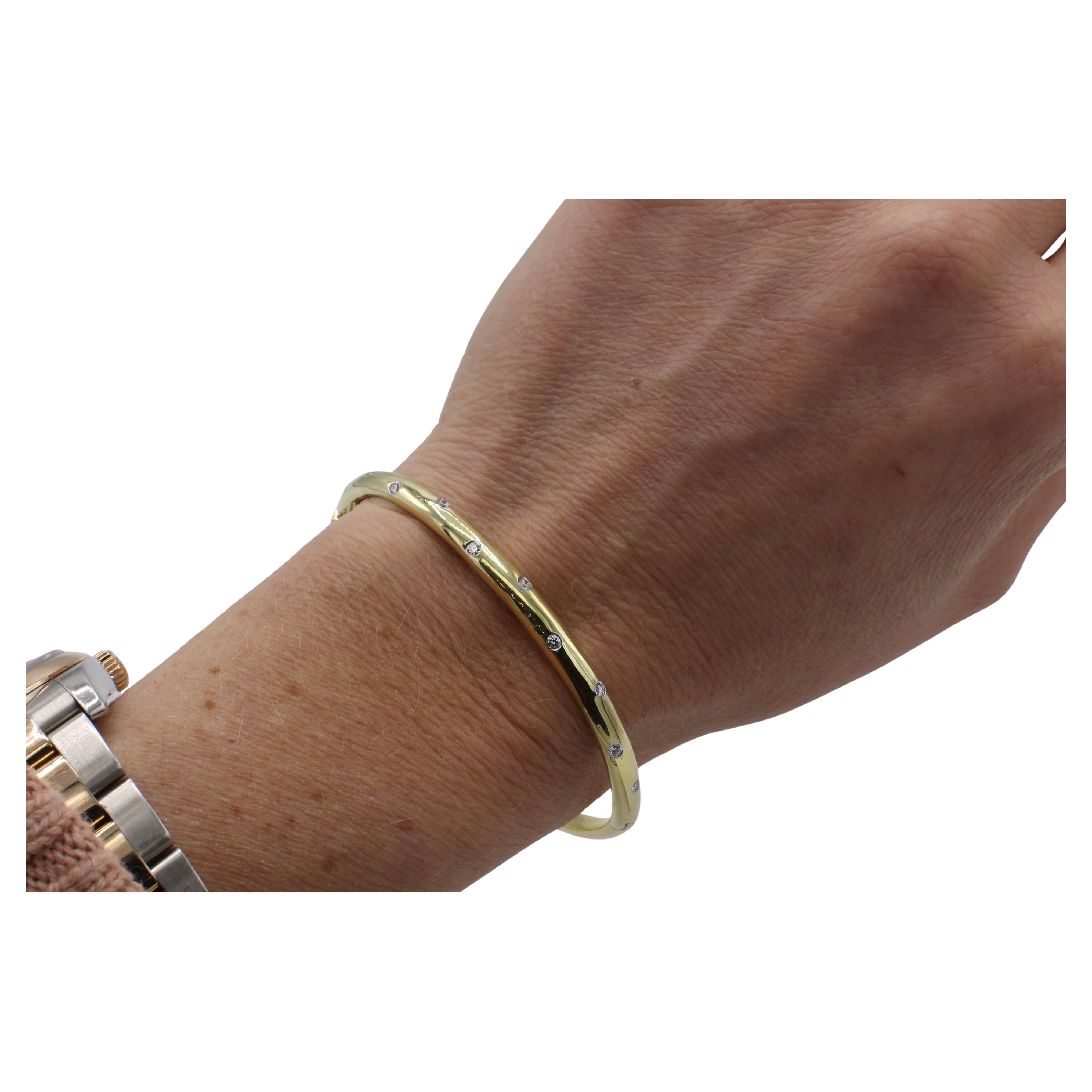 Tiffany & Co. Armreif aus 18 Karat Gelbgold und Platin mit natürlichen Diamanten von Etoile im Zustand „Hervorragend“ im Angebot in  Baltimore, MD