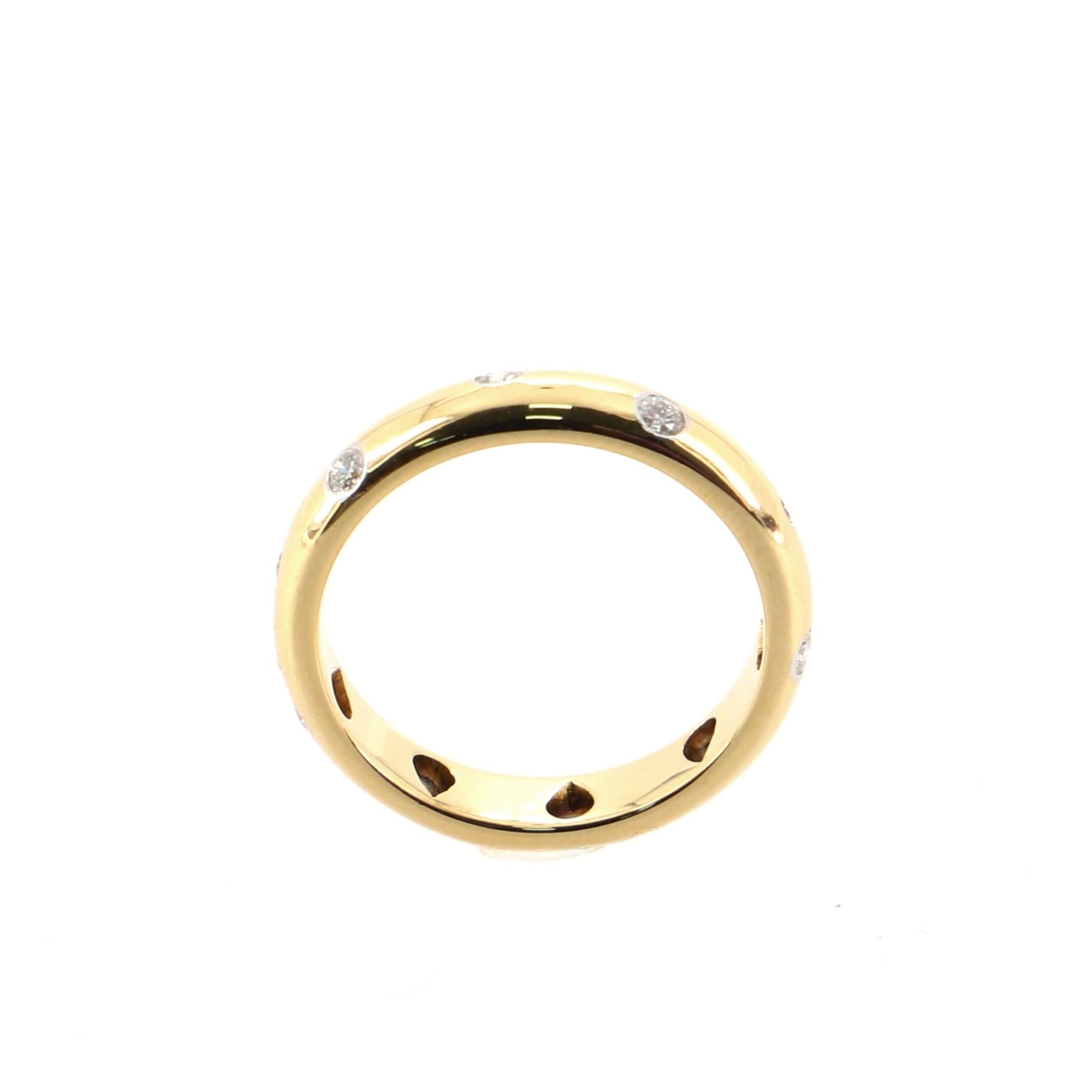 Round Cut Tiffany & Co. Etoile 18 Karat Yellow Gold with Diamonds Band Ring 6.25 - 53