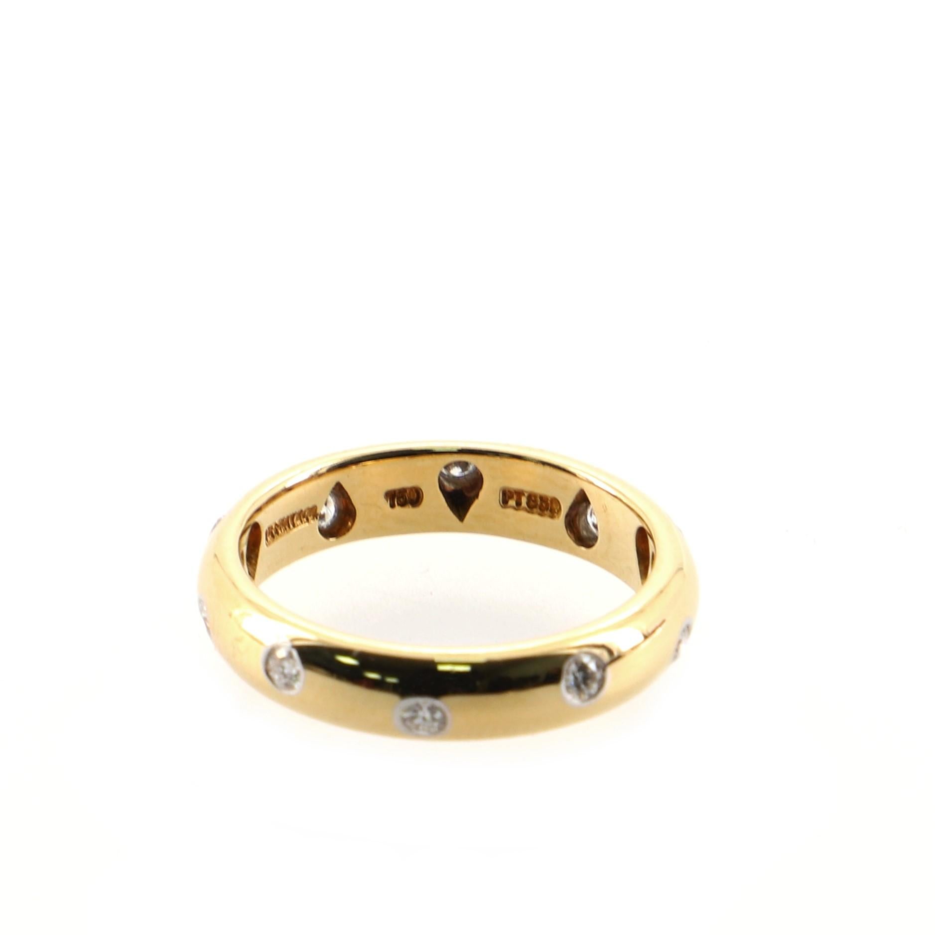 Tiffany & Co. Etoile 18 Karat Yellow Gold with Diamonds Band Ring 6.25 - 53 In Good Condition In New York, NY