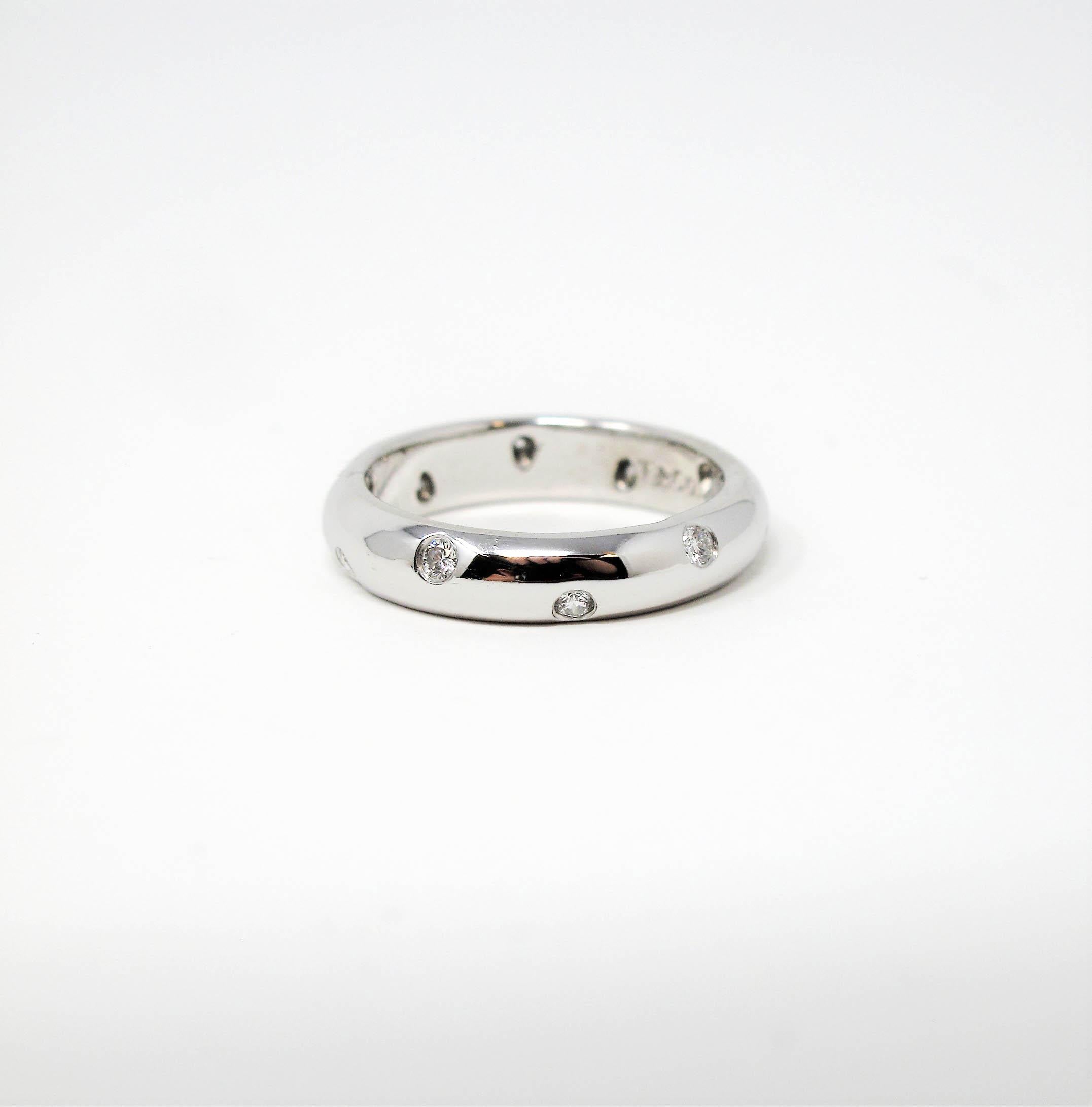 Tiffany & Co. Platinring mit 0,22 Karat rundem Brillanten von Etoile 1