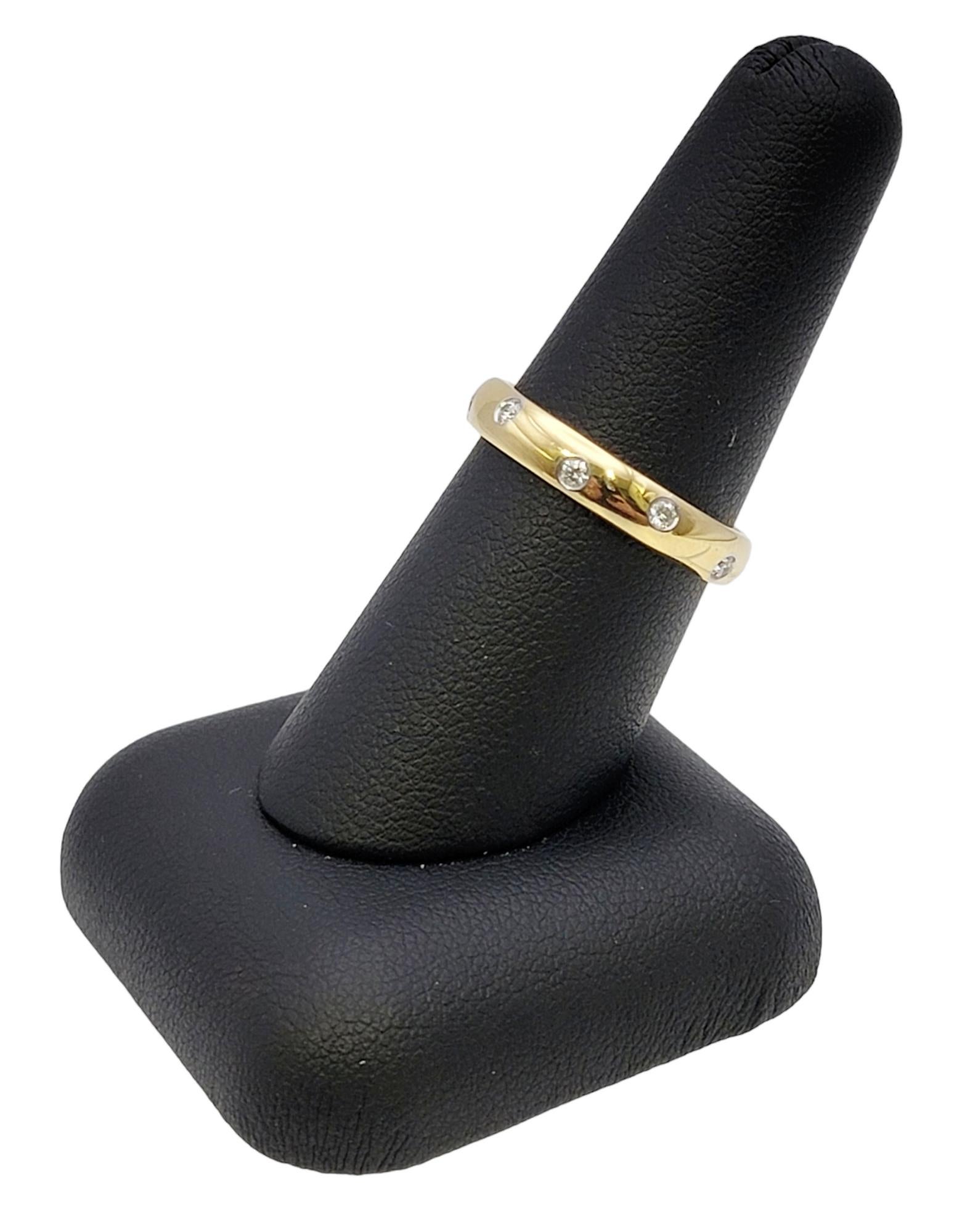 Tiffany & Co. Etoile .22 Carat Round Brilliant Diamond Band Ring in Yellow Gold 4