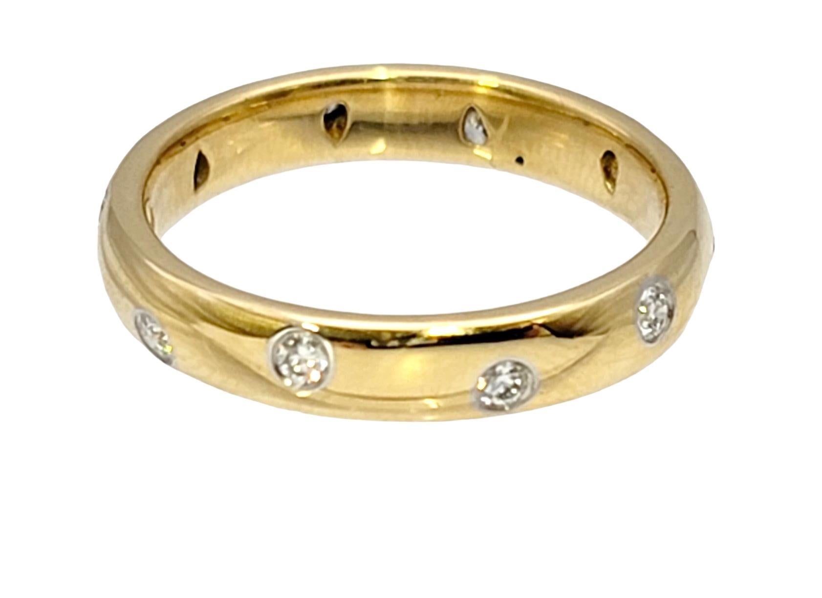 Contemporary Tiffany & Co. Etoile .22 Carat Round Brilliant Diamond Band Ring in Yellow Gold