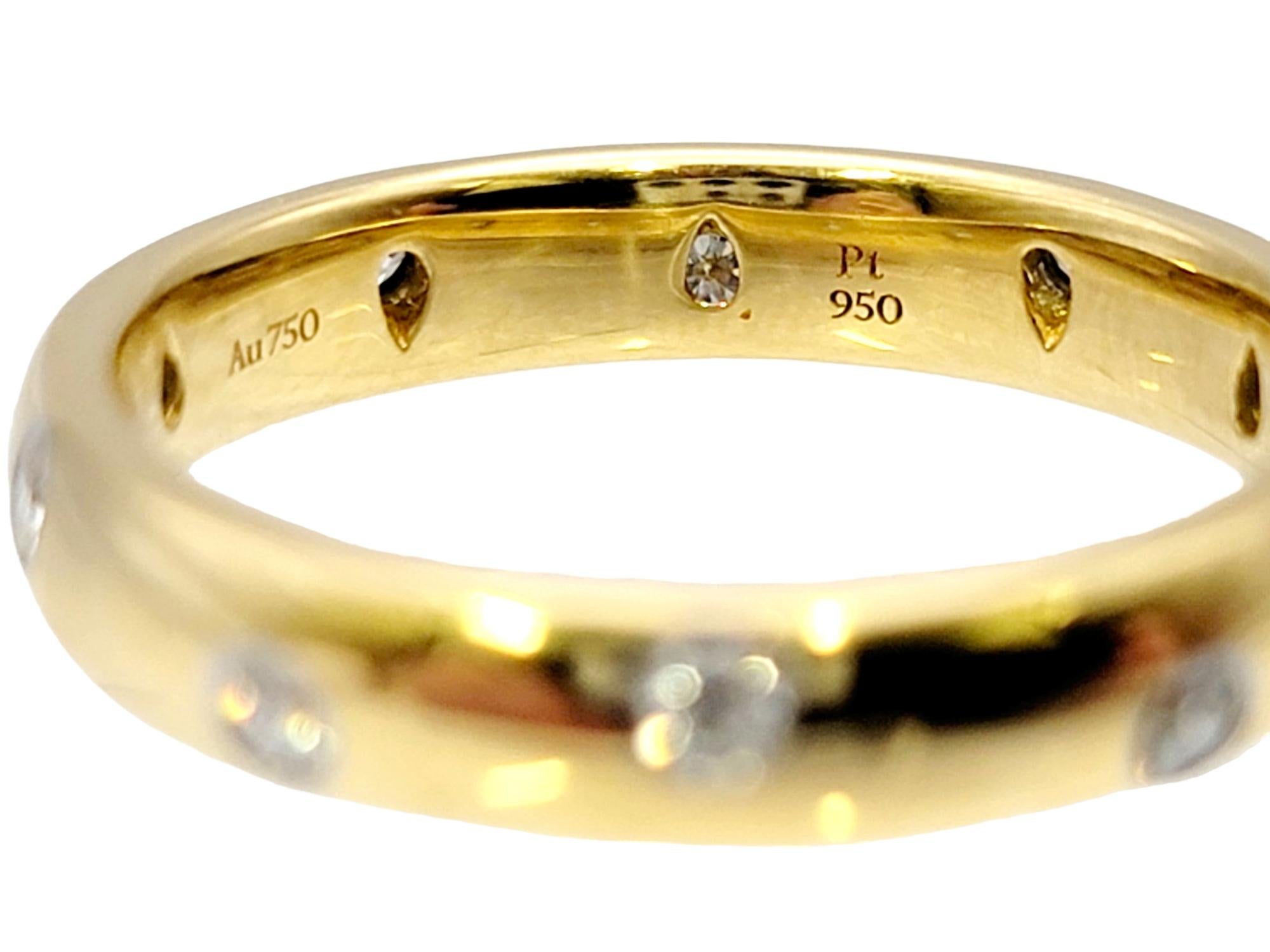 Round Cut Tiffany & Co. Etoile .22 Carat Round Brilliant Diamond Band Ring in Yellow Gold