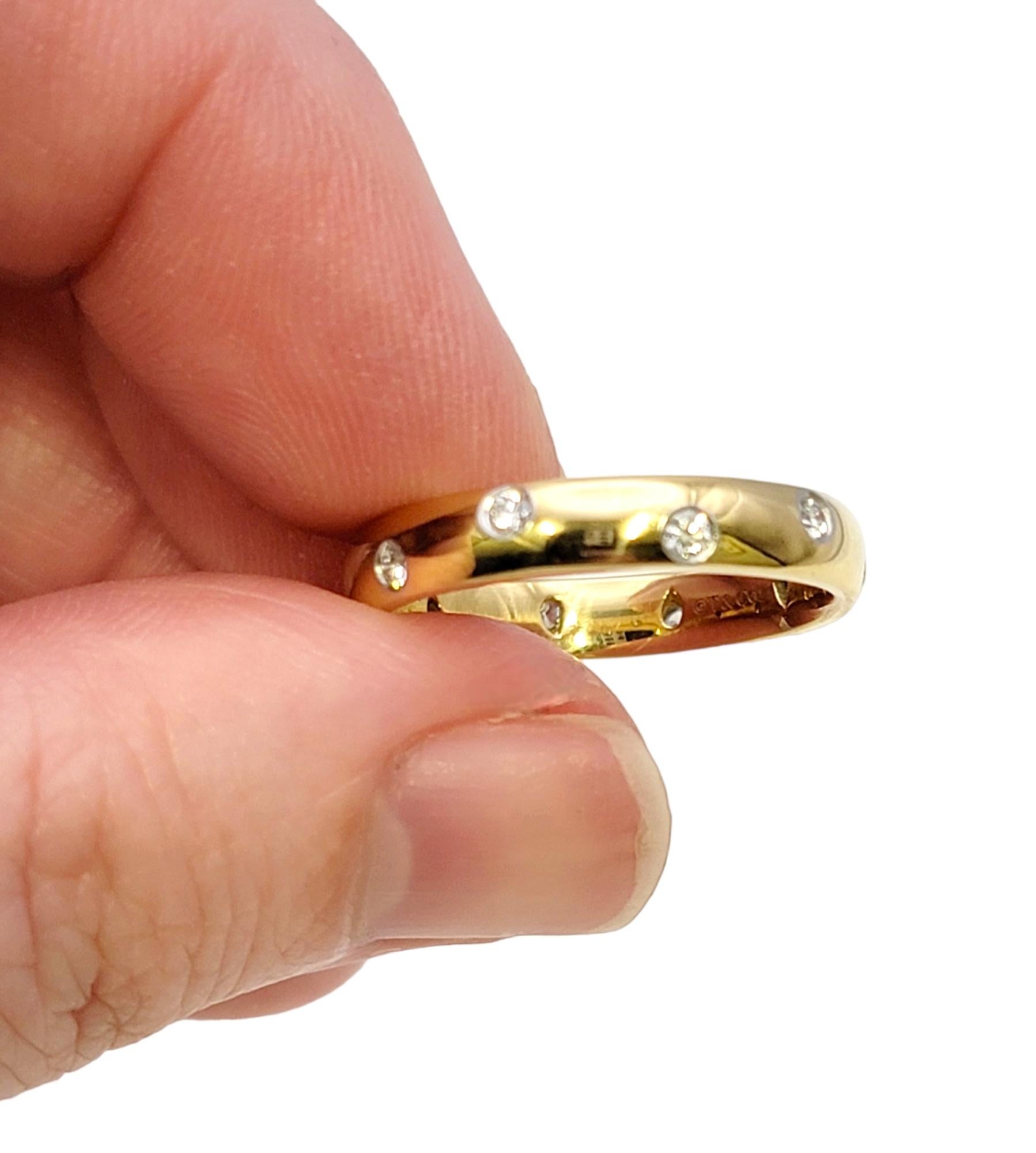 Women's or Men's Tiffany & Co. Etoile .22 Carat Round Brilliant Diamond Band Ring in Yellow Gold