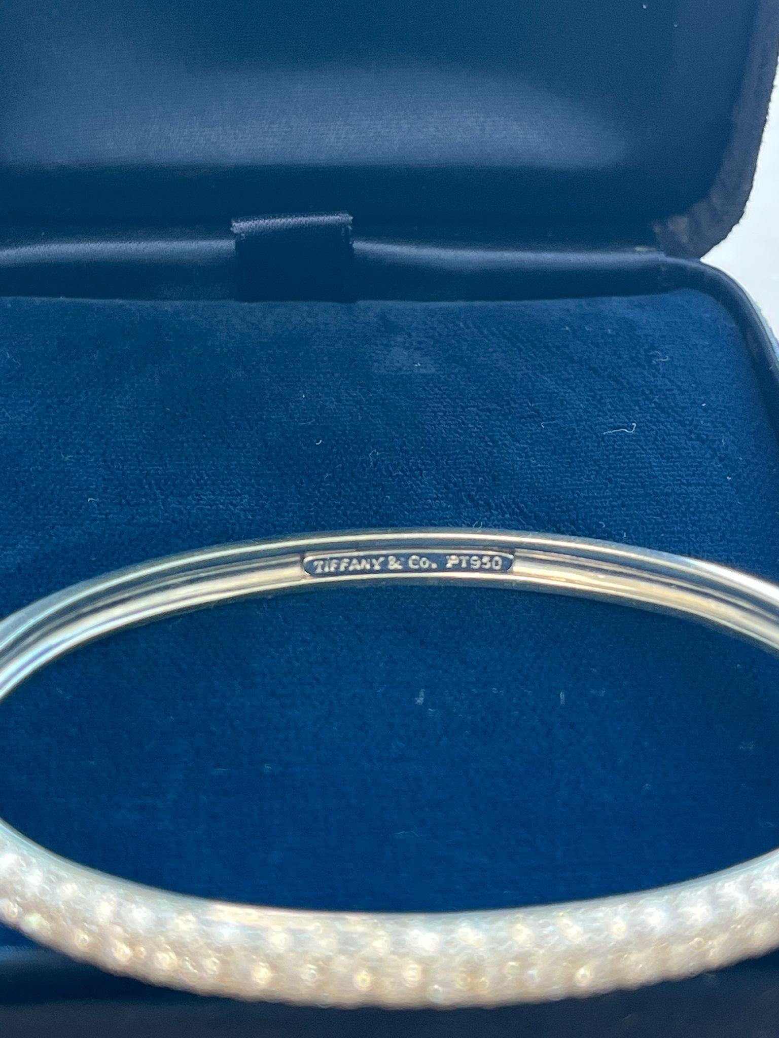 Tiffany & Co Etoile 3 Row 4ct Pave Diamond Bracelet Platinum 7