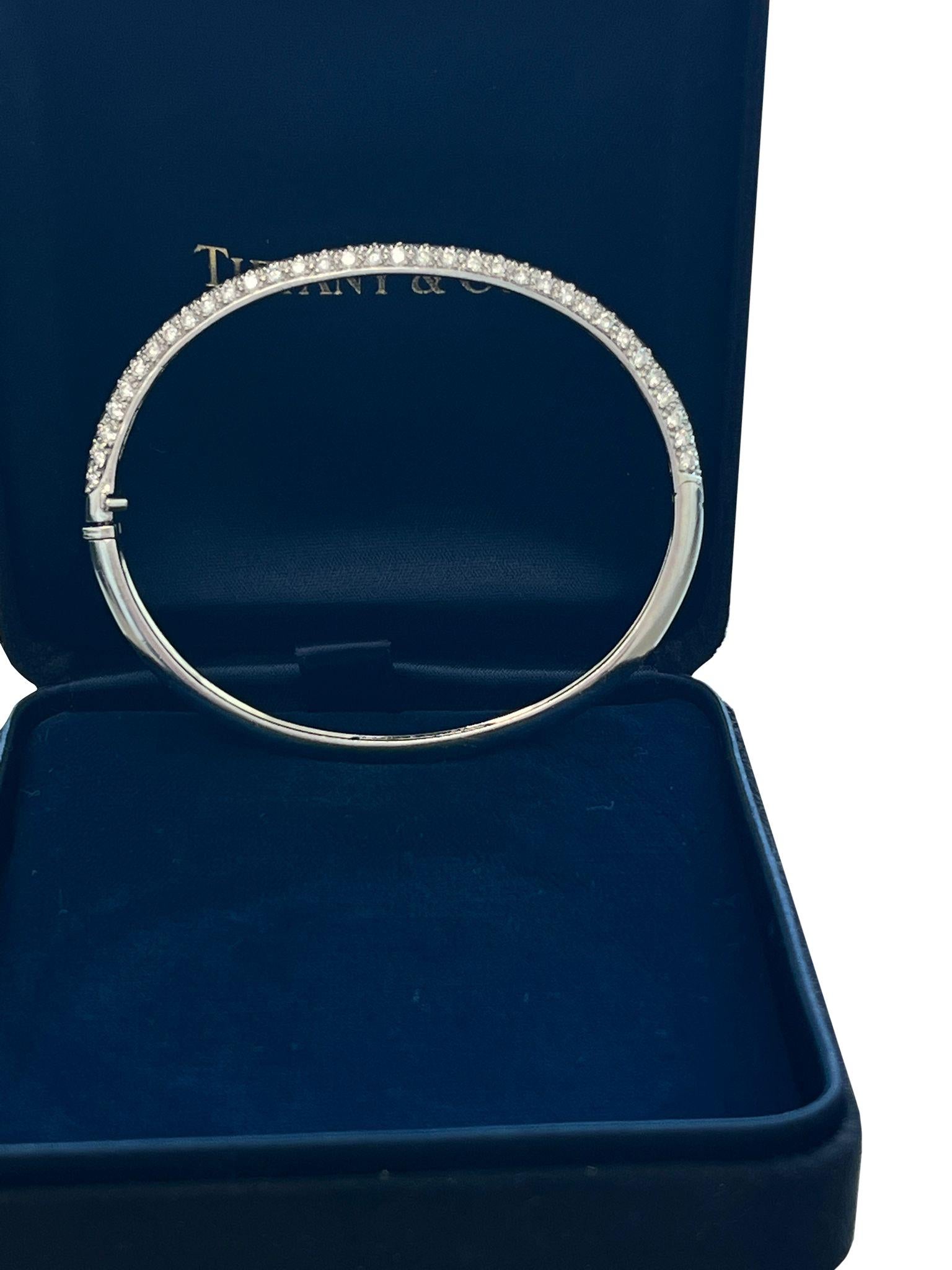 Tiffany & Co Etoile 3 Row 4ct Pave Diamond Bracelet Platinum 7