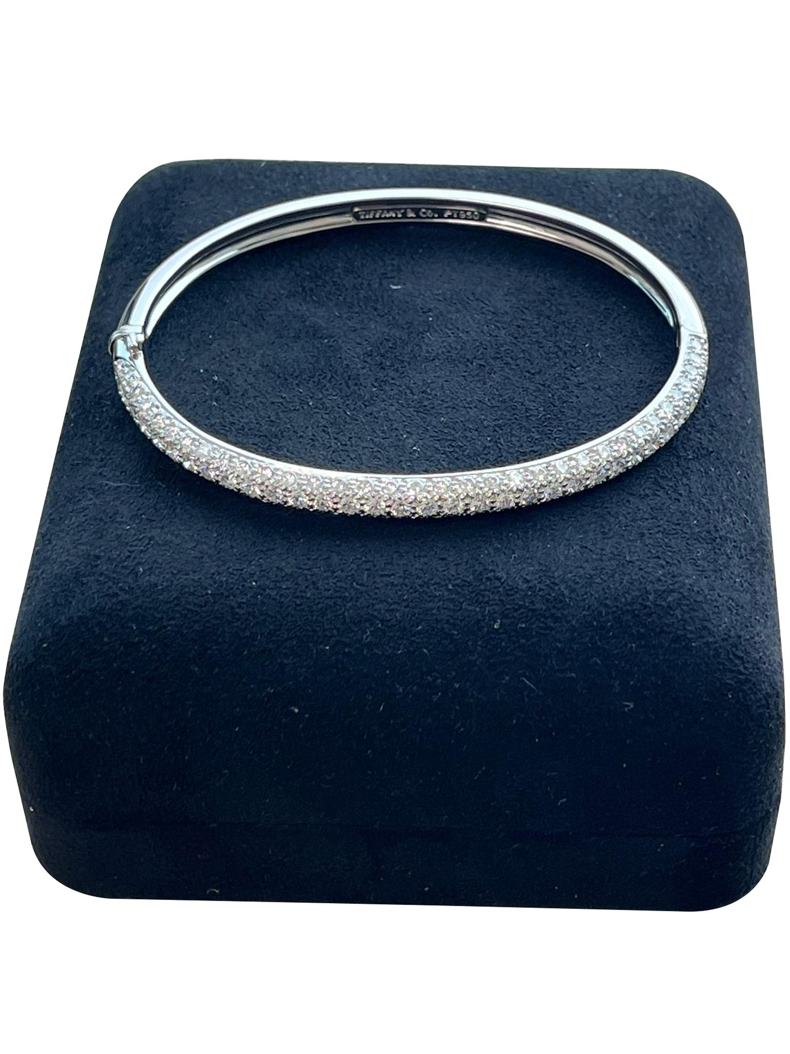 Tiffany & Co Etoile 3 Row 4ct Pave Diamond Bracelet Platinum 7