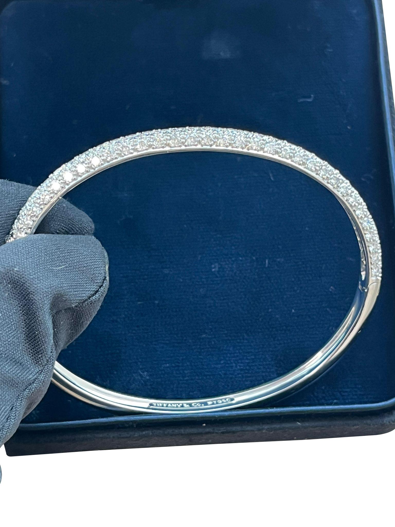 Tiffany & Co Etoile 3 Row 4ct Pave Diamond Bracelet Platinum 7