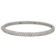 Tiffany & Co Etoile 3 Row 4ct Pave Diamond Bracelet Platinum 7" Hinged Bangle