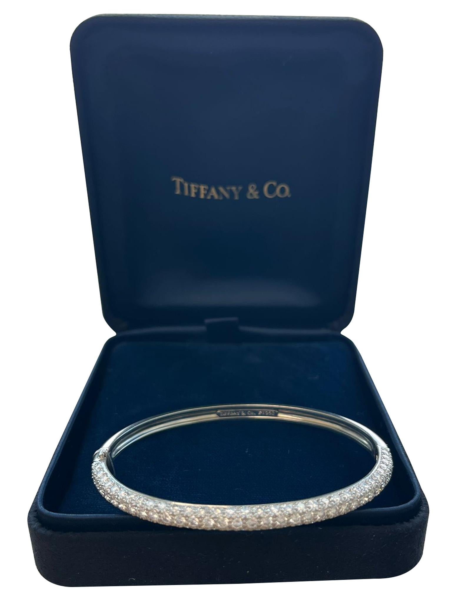 Tiffany & Co Etoile 3 Row 4ct Pave Diamond Bracelet Platinum 7