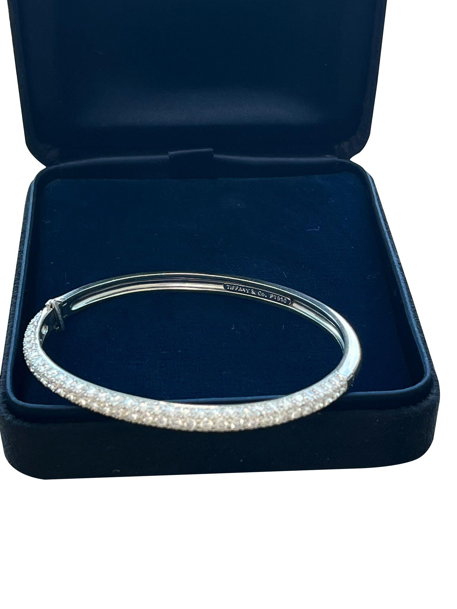 Tiffany & Co Etoile 3 Row 4ct Pave Diamond Bracelet Platinum 7