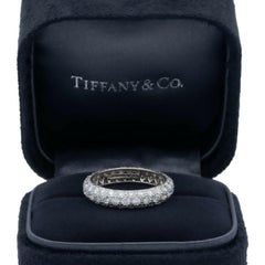 Tiffany & Co. 3 Row Etoile Diamond Pave Platinum Eternity Band Ring 1.51 Ct Totl