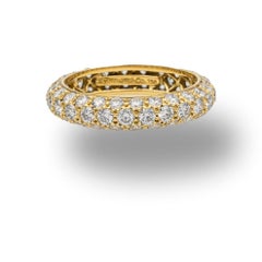 Tiffany & Co. Etoile 3 Row Pave Diamond Band Ring 18K Gold 1.70 Cts