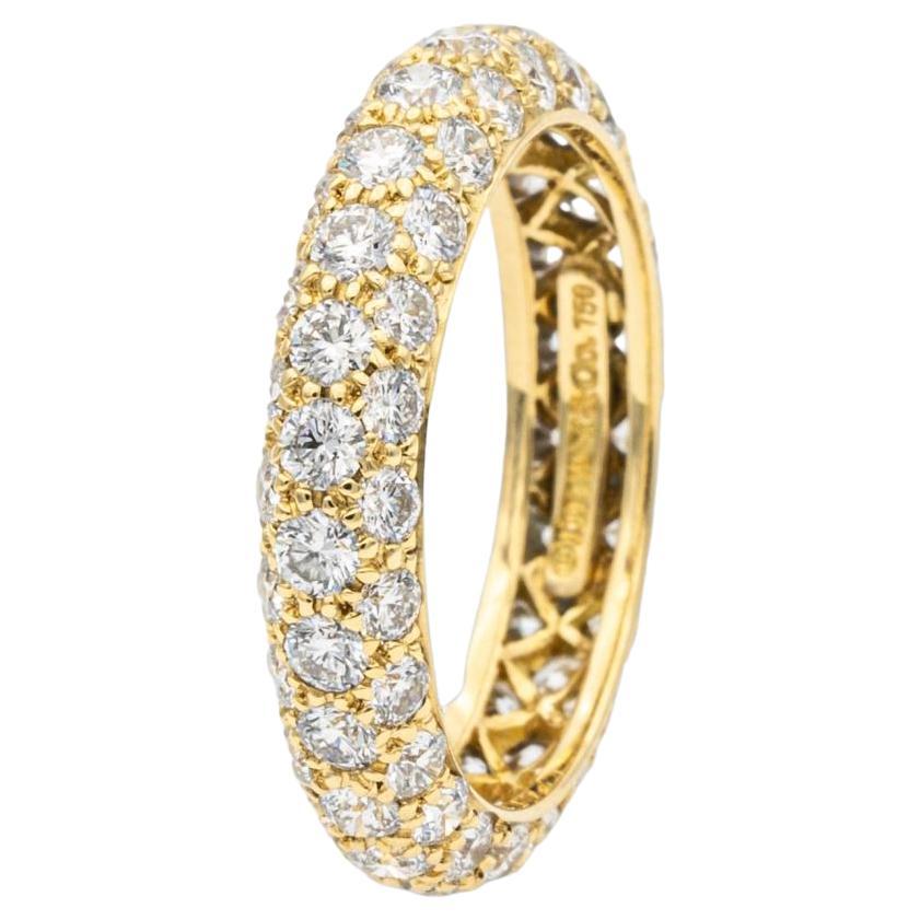 Tiffany & Co. Etoile 3 Row Pave Diamond Band Ring 18K Gold 1.70 Cts