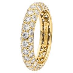 Tiffany & Co. Etoile 3 Row Pave Diamond Band Ring 18K Gold 1.70 Cts