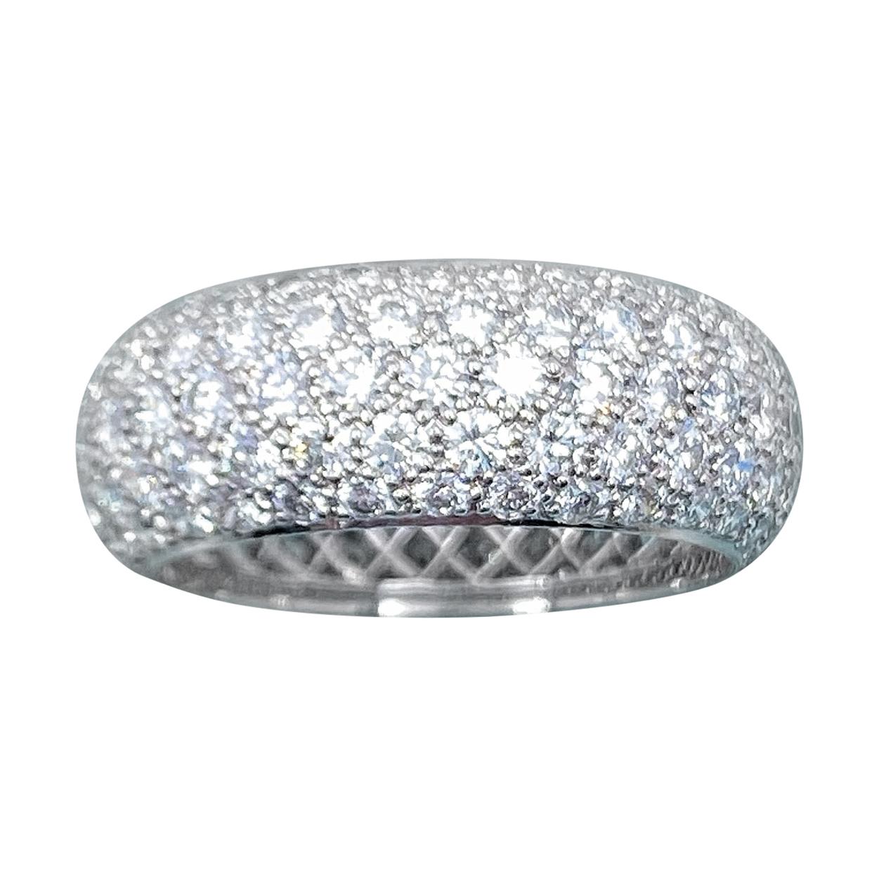 Tiffany & Co. Etoile 3.75 Carat Five-Row Diamond Band Ring Platinum