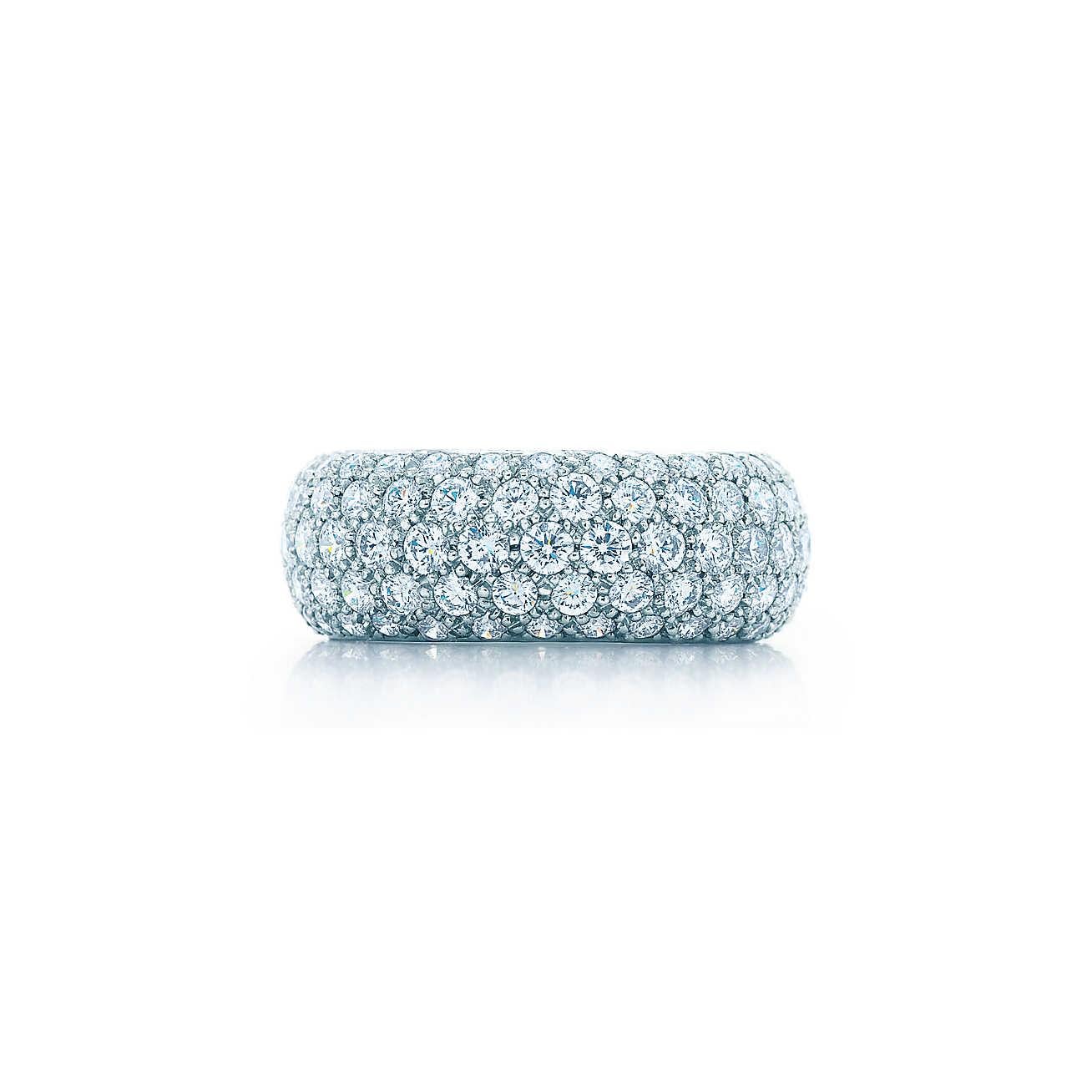 Tiffany & Co. Etoile 3.75 Carat Five-Row Diamond Band Ring Platinum 1