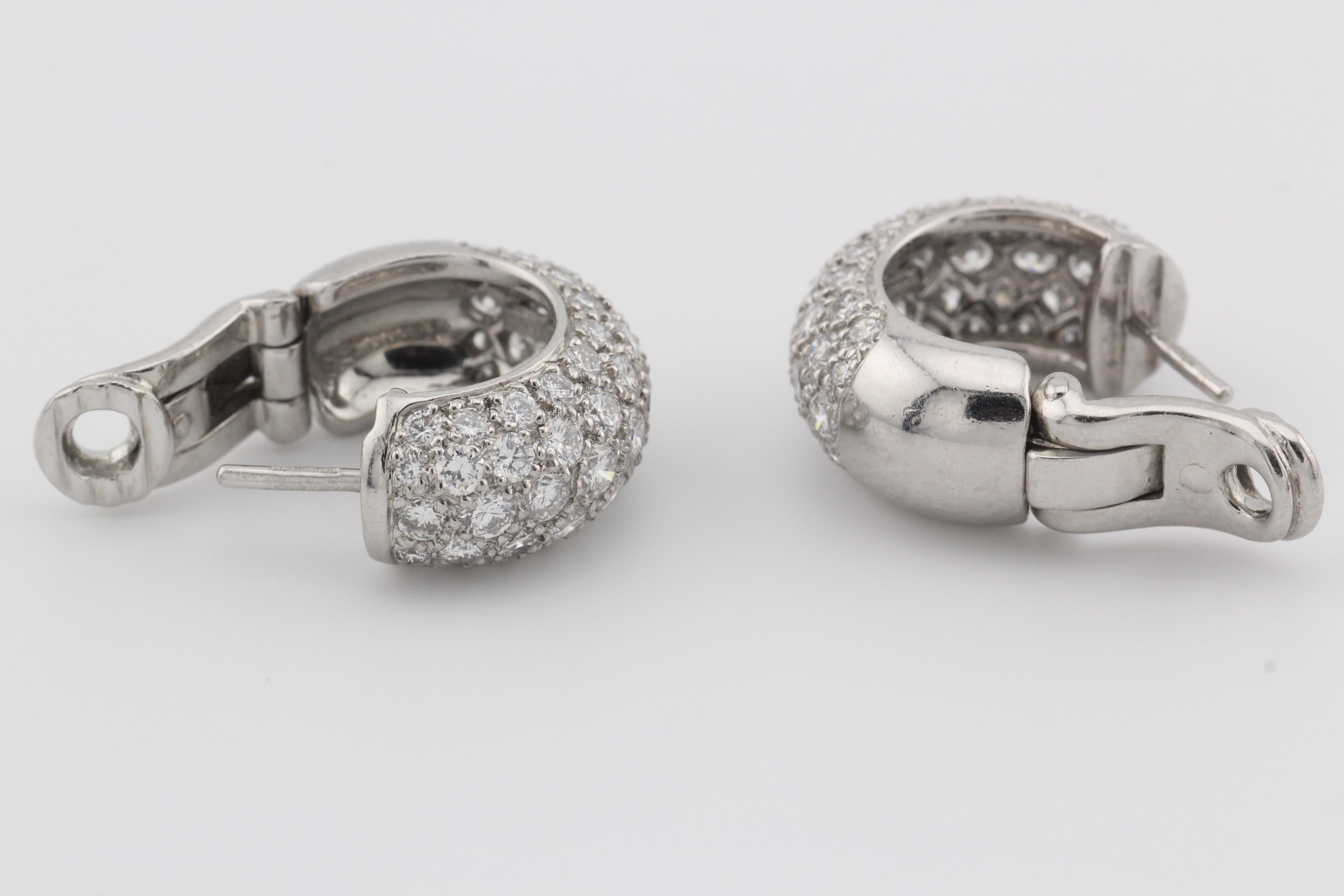 Tiffany & Co. Etoile - Créoles en platine avec 5 rangs de diamants en vente 4