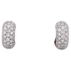 Used Tiffany & Co. Etoile 5-Row Diamond Platinum Hoop Earrings