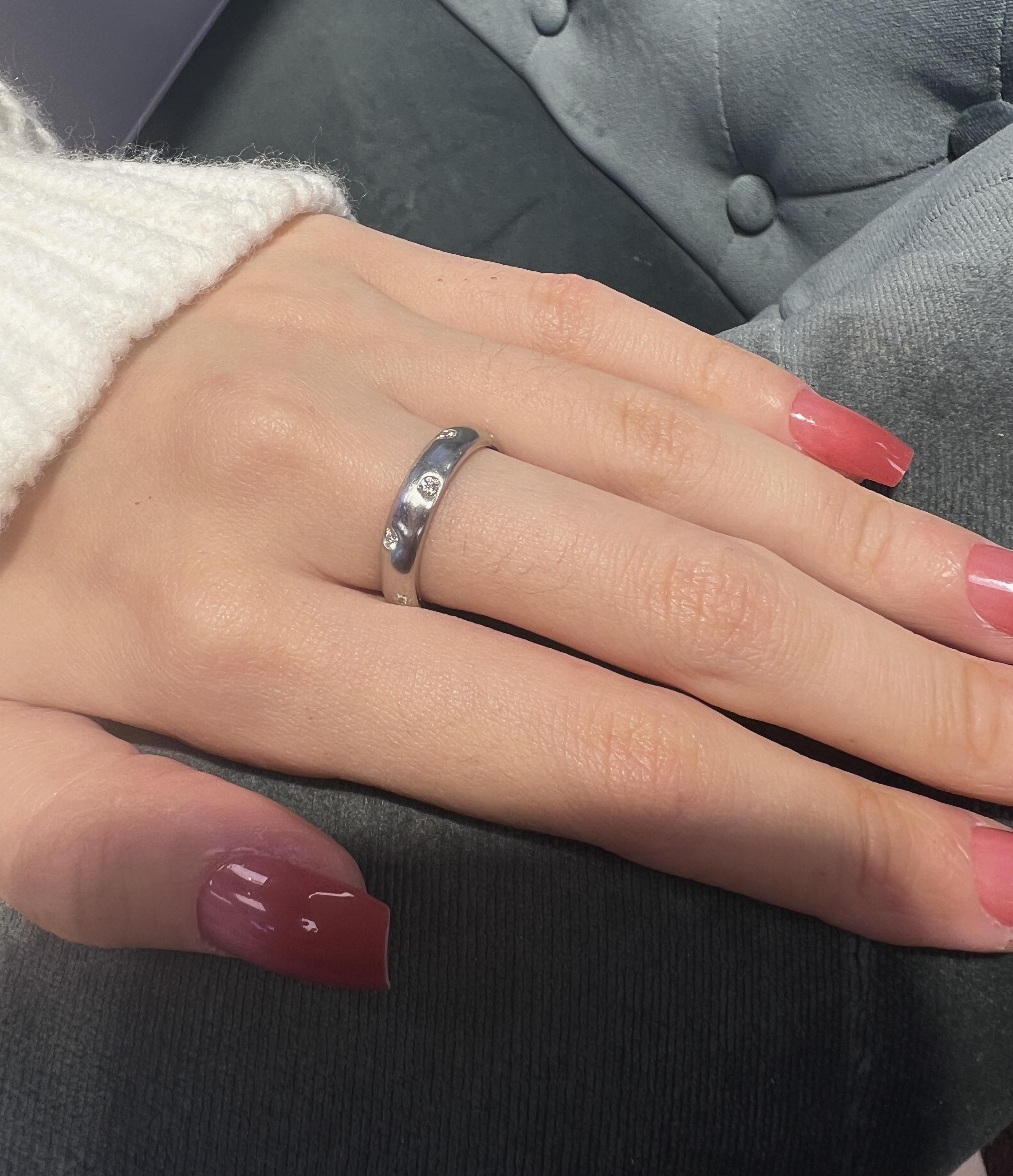 Tiffany & Co. Etoile 950 Platin Diamantband Ring Größe 6 im Zustand „Hervorragend“ im Angebot in New York, NY