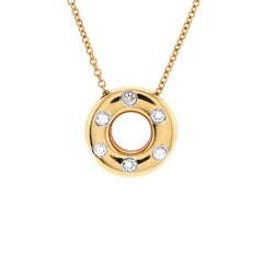 Tiffany & Co. Etoile Circle Donut Pendant Necklace 18K Yellow Gold and Platinum