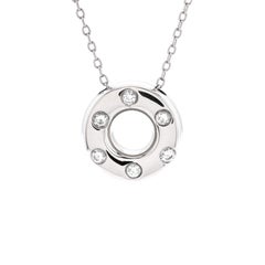 Tiffany & Co. Etoile Circle Donut Pendant Necklace Platinum with Diamonds