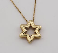 Tiffany & Co. Etoile Diamond 18k Gold Platinum Star of David Pendant Necklace