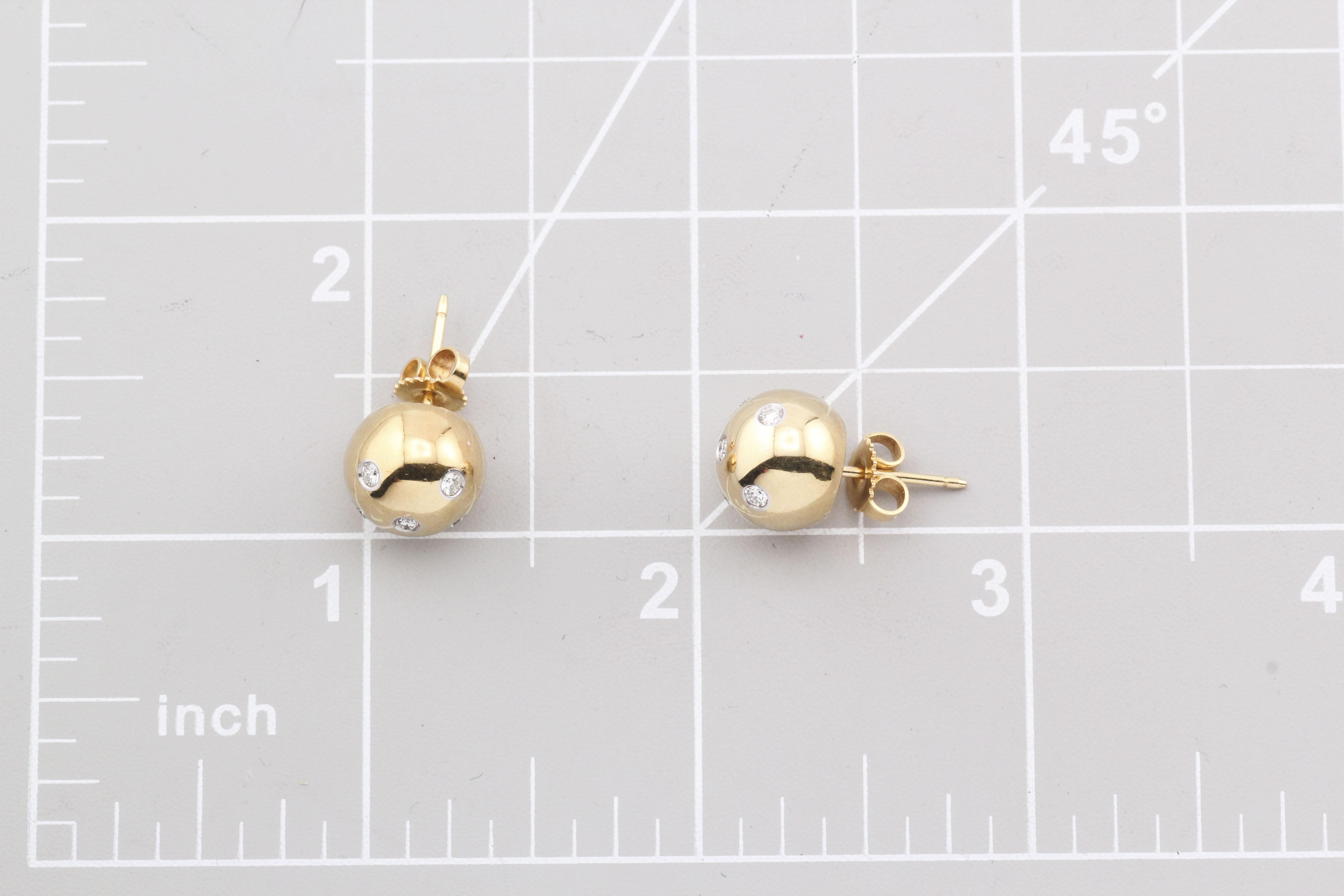 Tiffany & Co. Etoile Diamond 18k Gold Platinum Stud Earrings For Sale 1