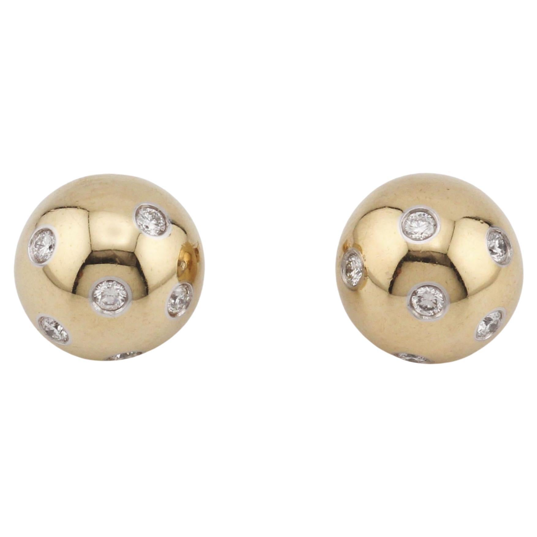 Tiffany & Co. Etoile Diamond 18k Gold Platinum Stud Earrings