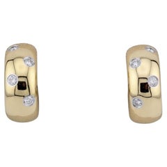 Tiffany & Co. Etoile Diamond 18k Gold Platinum Wide Hoop Earrings