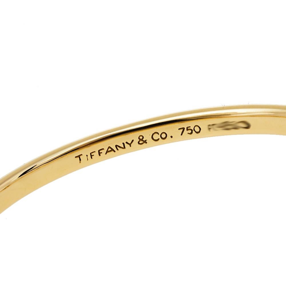 Women's Tiffany & Co. Etoile Diamond 18k Yellow Gold Platinum Bangle Bracelet