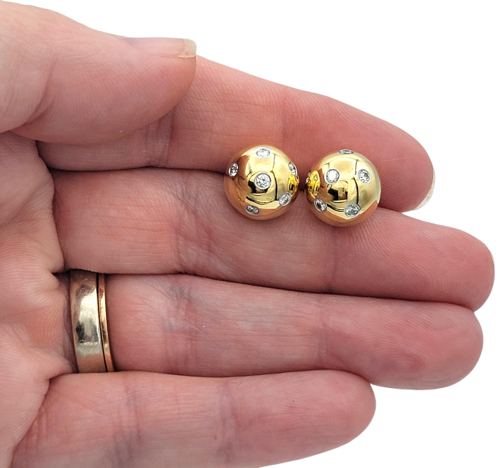 Tiffany & Co. Boucles d'oreilles boule Etoile en or jaune 18 carats et platine en vente 1