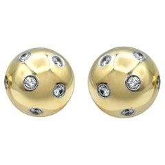 Tiffany & Co. Etoile Diamond Ball Earrings in 18 Karat Yellow Gold & Platinum