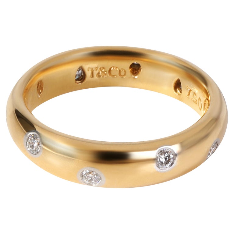 Tiffany and Etoile Diamond Band in 18k Yellow Gold/Platinum